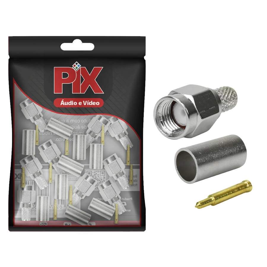 10x Conector Sma Macho Para Crimpar Rg-58 - Alta Qualidade