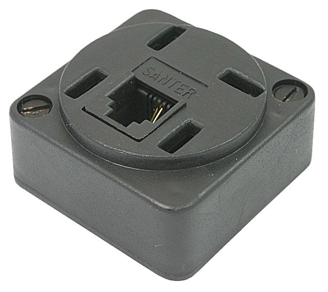 Tomada Telefone Quadrada Preto Rj11 Alta Qualidade