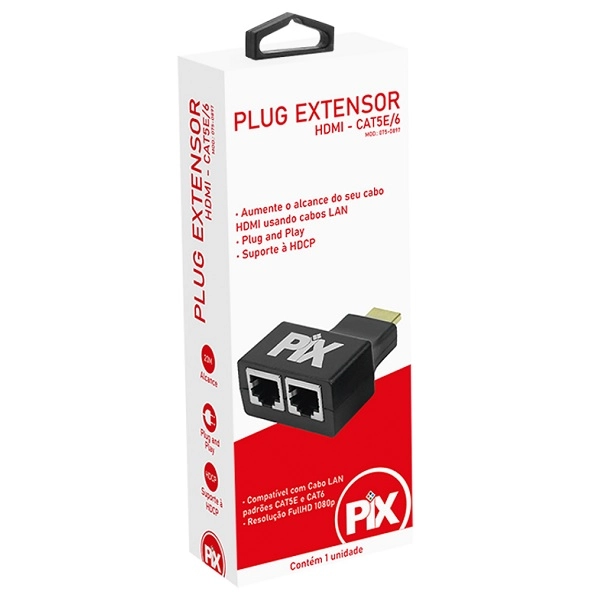 Extensor Hdmi Via Cat5e/cat6 Full Hd 20 Metros 075-0897 Pix