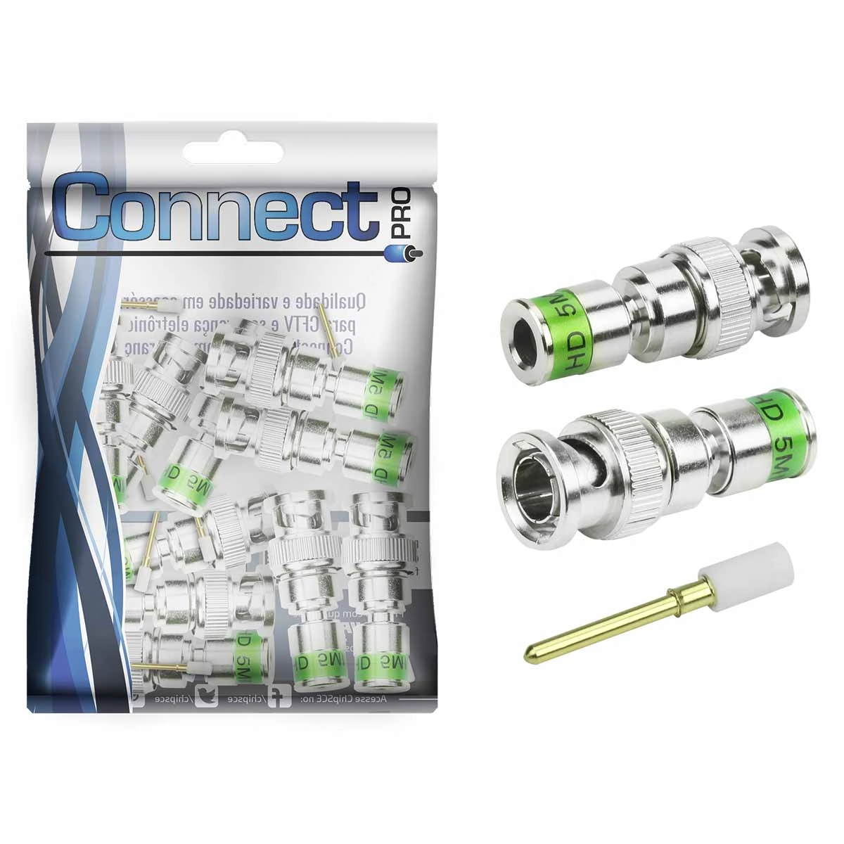 10x Plug Conector Bnc Hd 5mm 75 Ohms - Premium Profissional