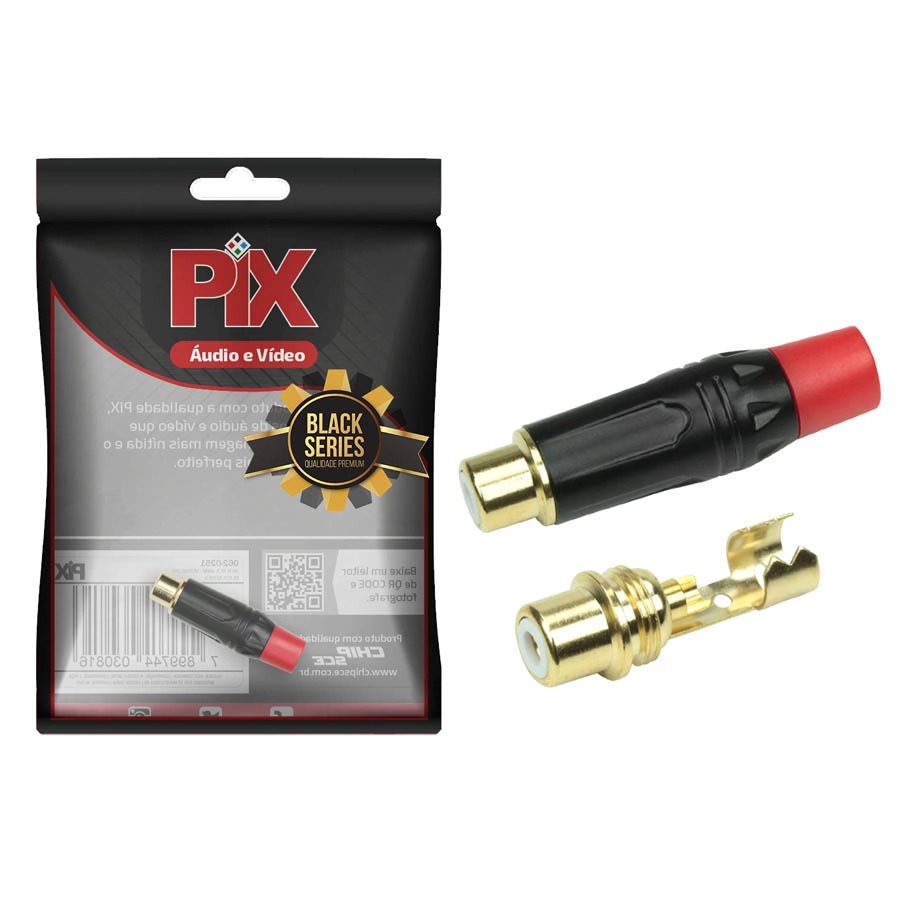 Conector Plug Rca 4mm Profissional Top De Linha Vermelho