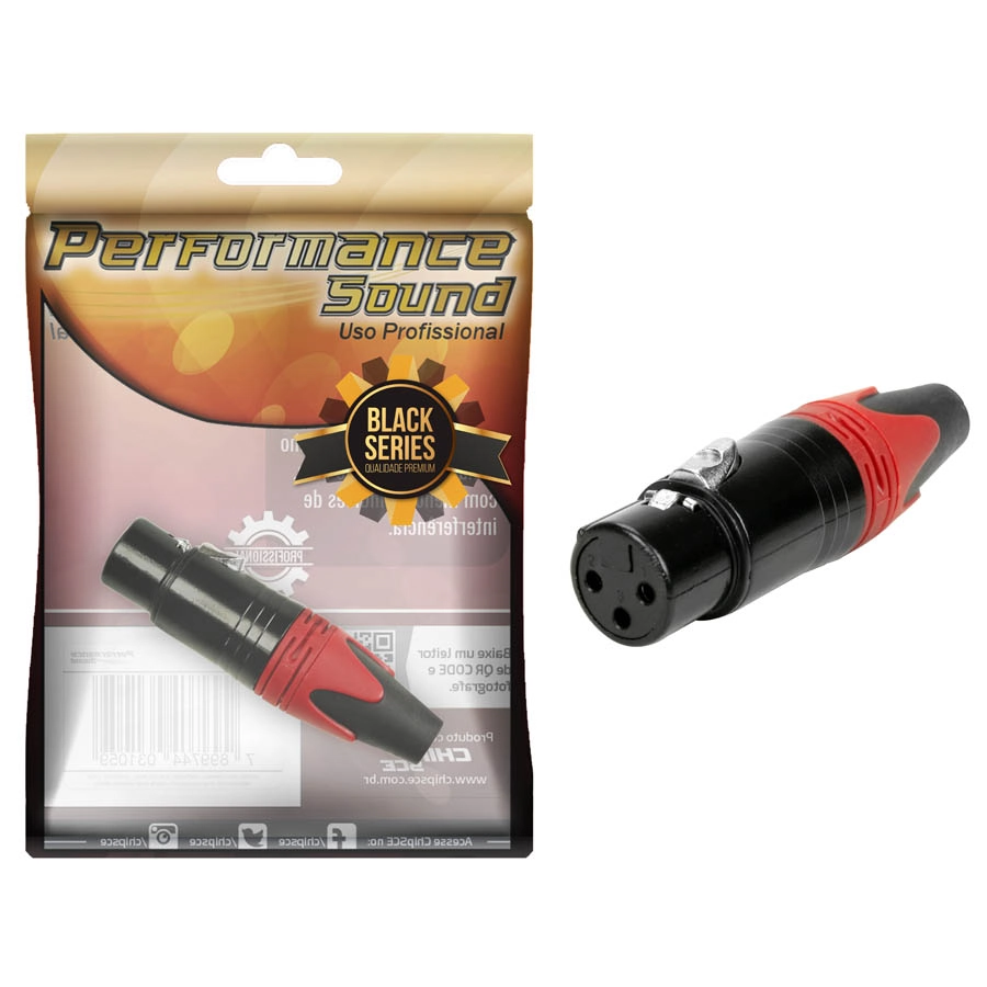Plug Cannon Fêmea - Premium Profissional - Black Séries - Vermelho