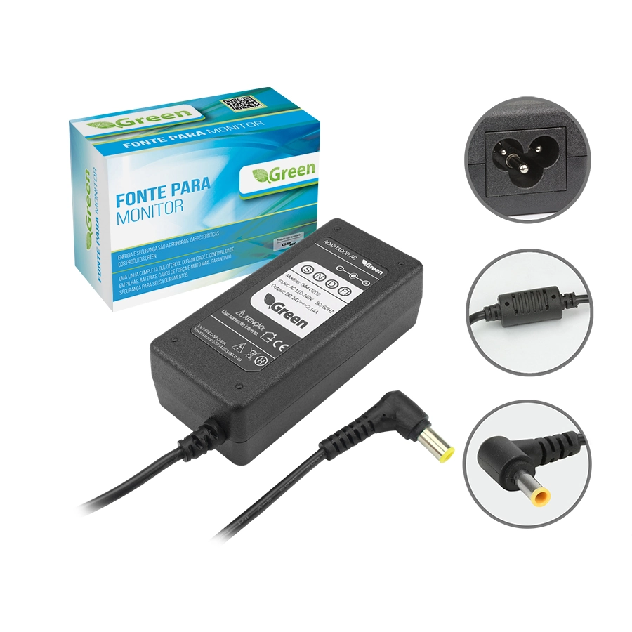 Fonte Carregador Para Monitor 14v 2.5a S19b300 S19b300b