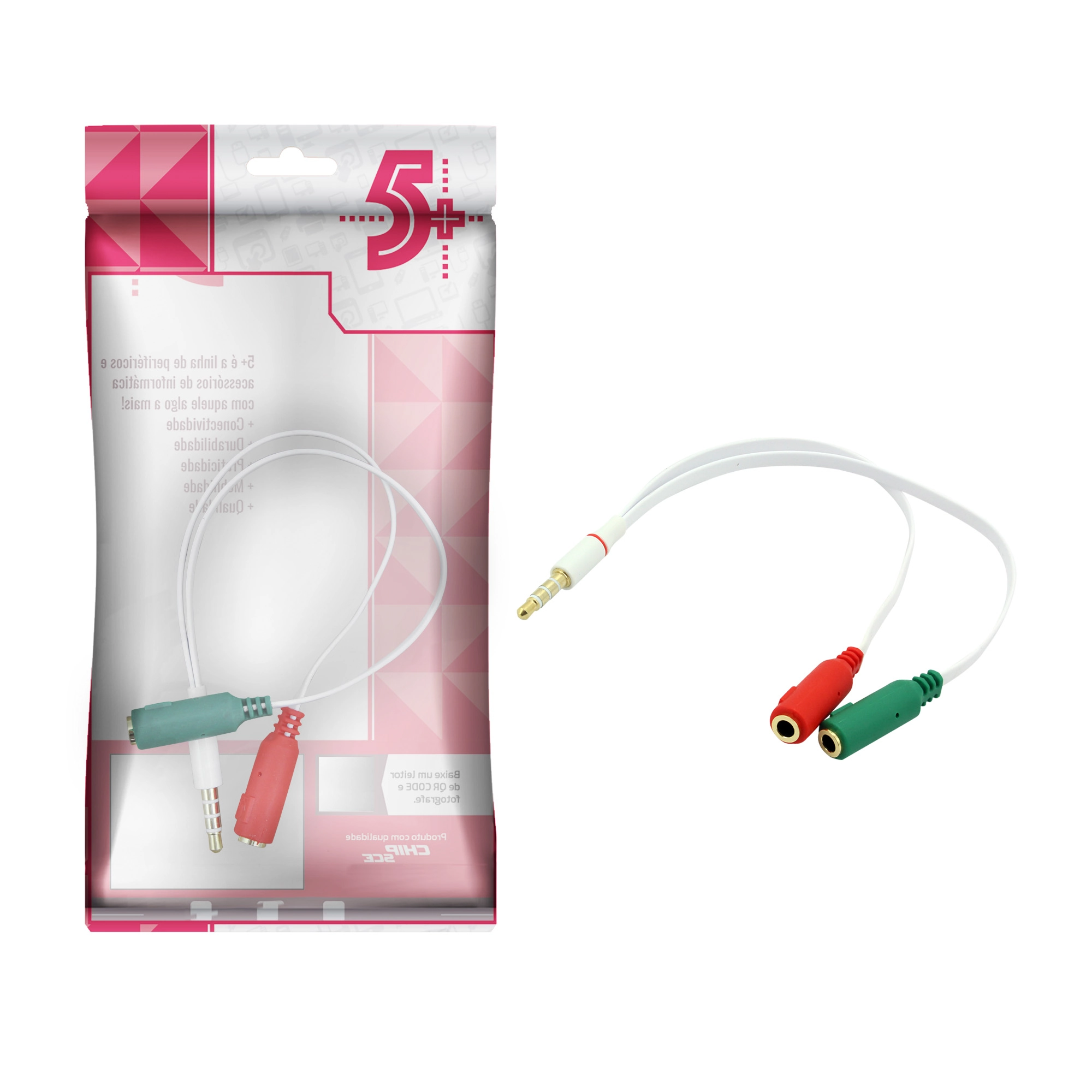 Cabo Adaptador P3 (p2 Combo) P/ Fone E Microfone Headset