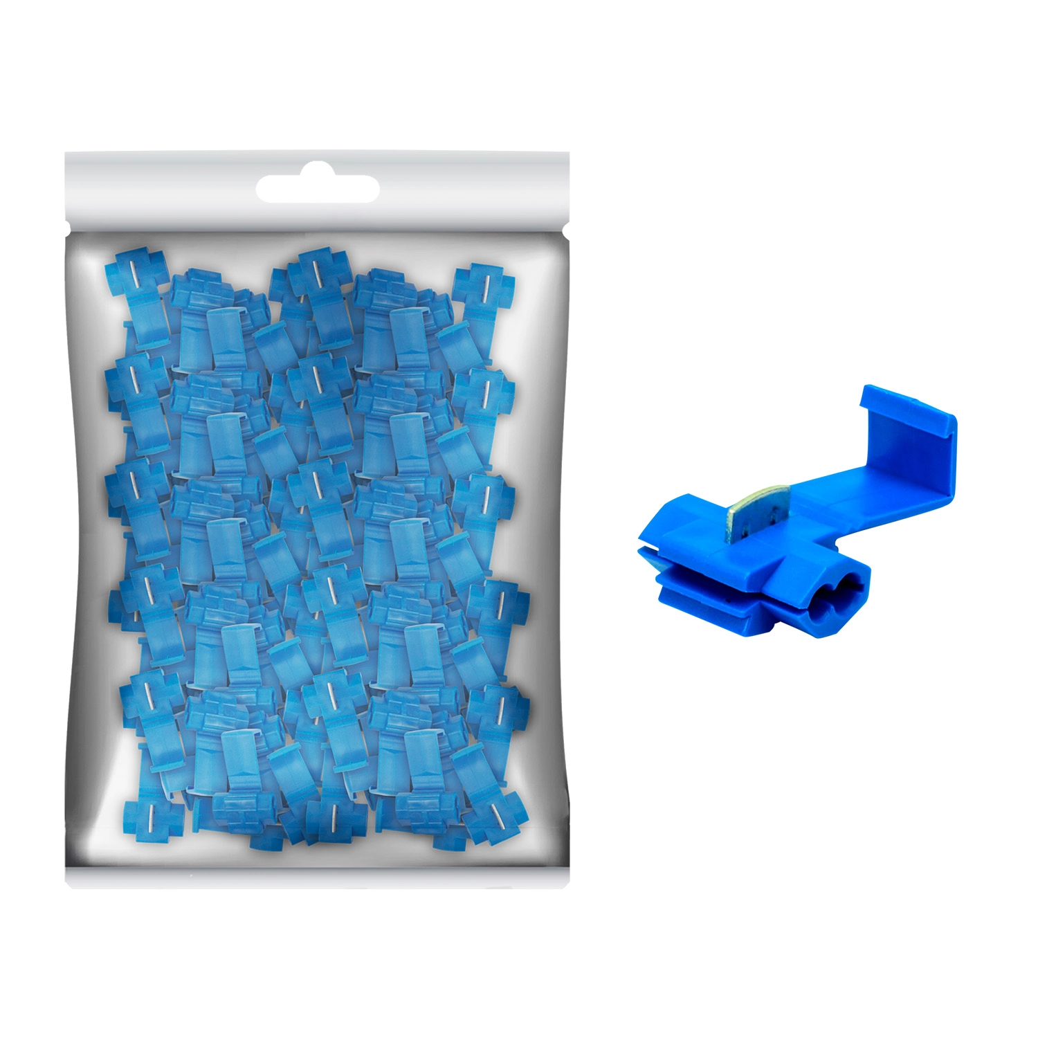 100x Conector Emenda De Derivação Azul 0,75 Até 2,50mm²