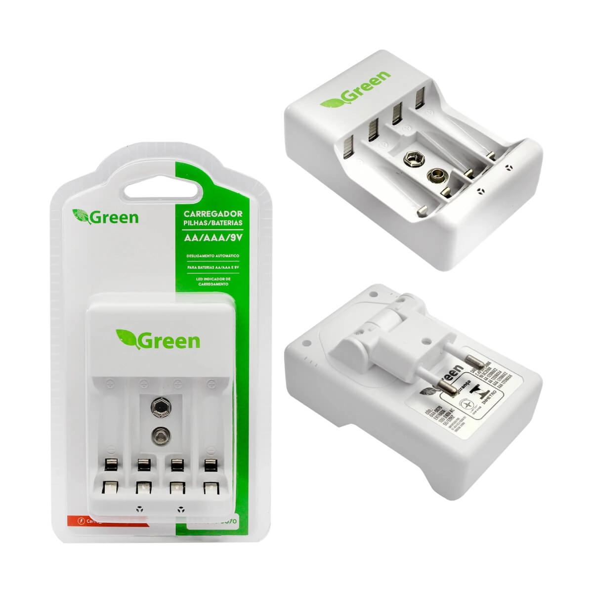 Carregador Ultra Rápido De Pilha/bateria Aa/aaa/9v - Bivolt