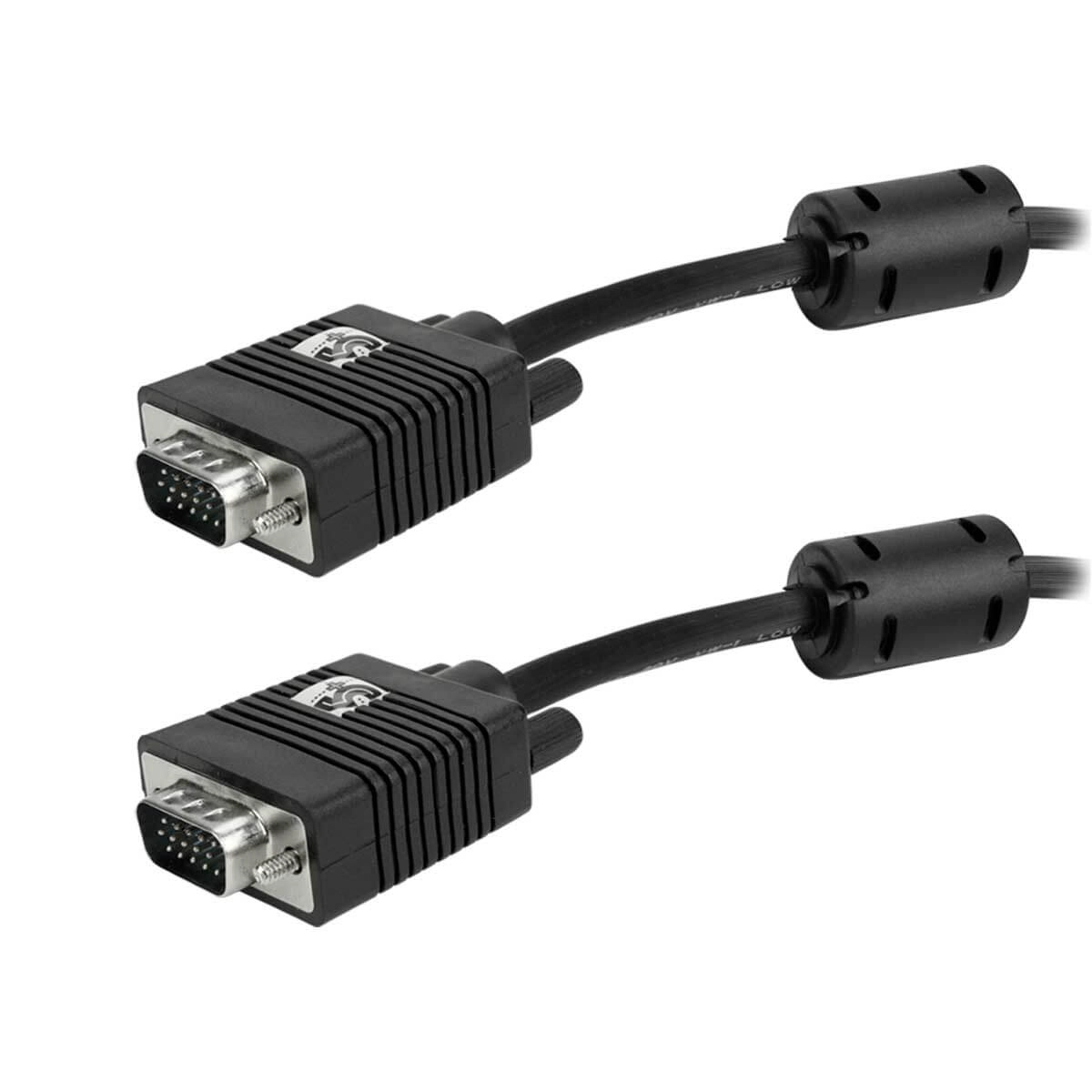 Cabo Vga 2m Macho X Macho C/ Filtro Preto Alta Qualidade