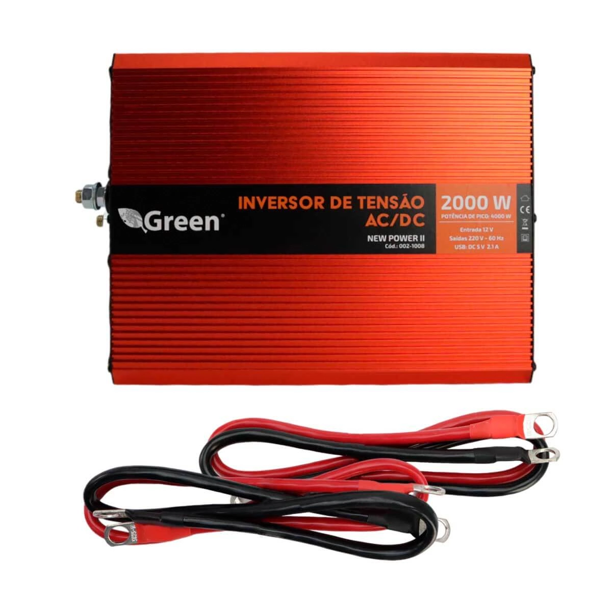 Inversor Conversor De Tensão 2000w 12v P/ 220v Tomada C/ Usb
