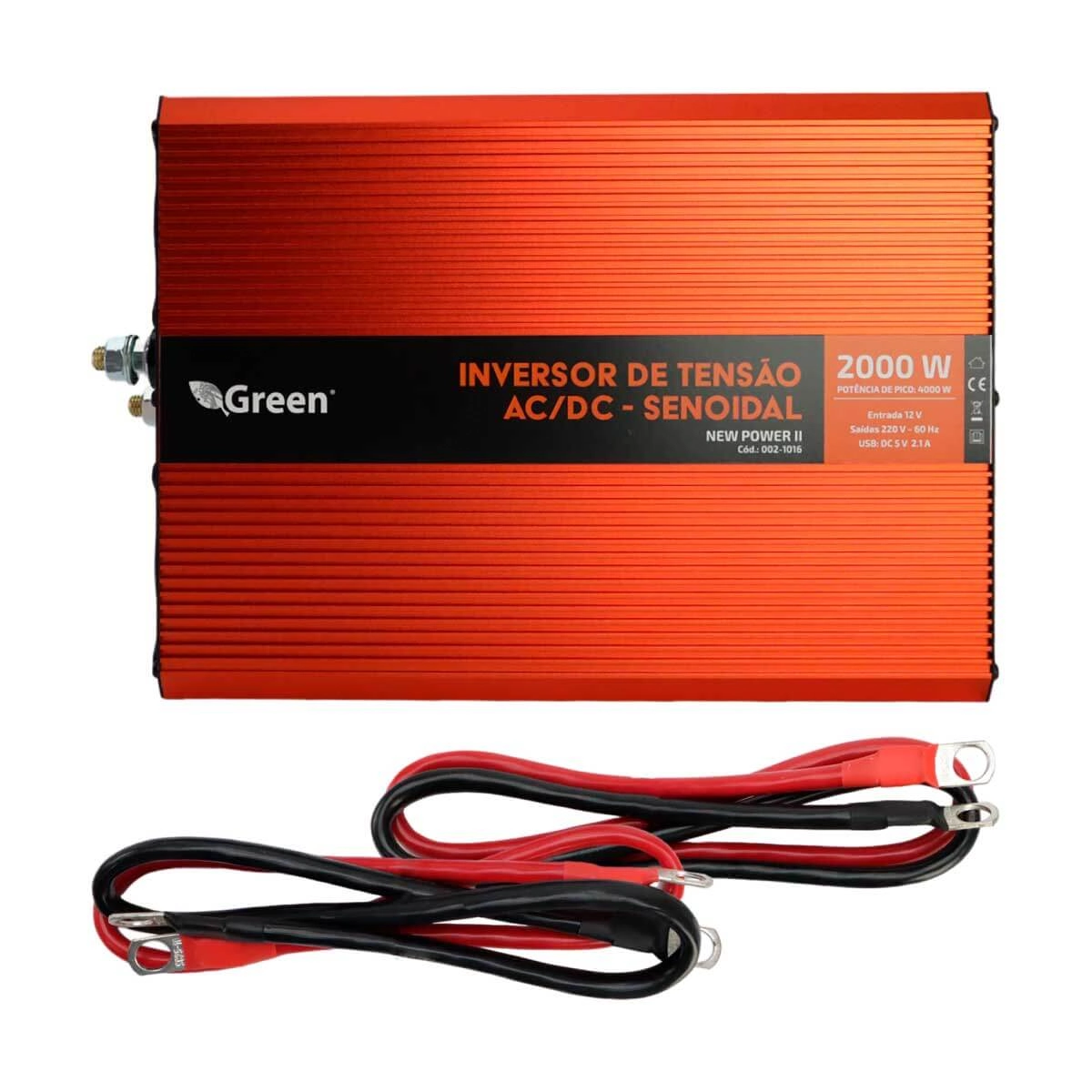 Inversor De Tensão Senoidal 2000w 12v P/ 220v Tomada C/ Usb