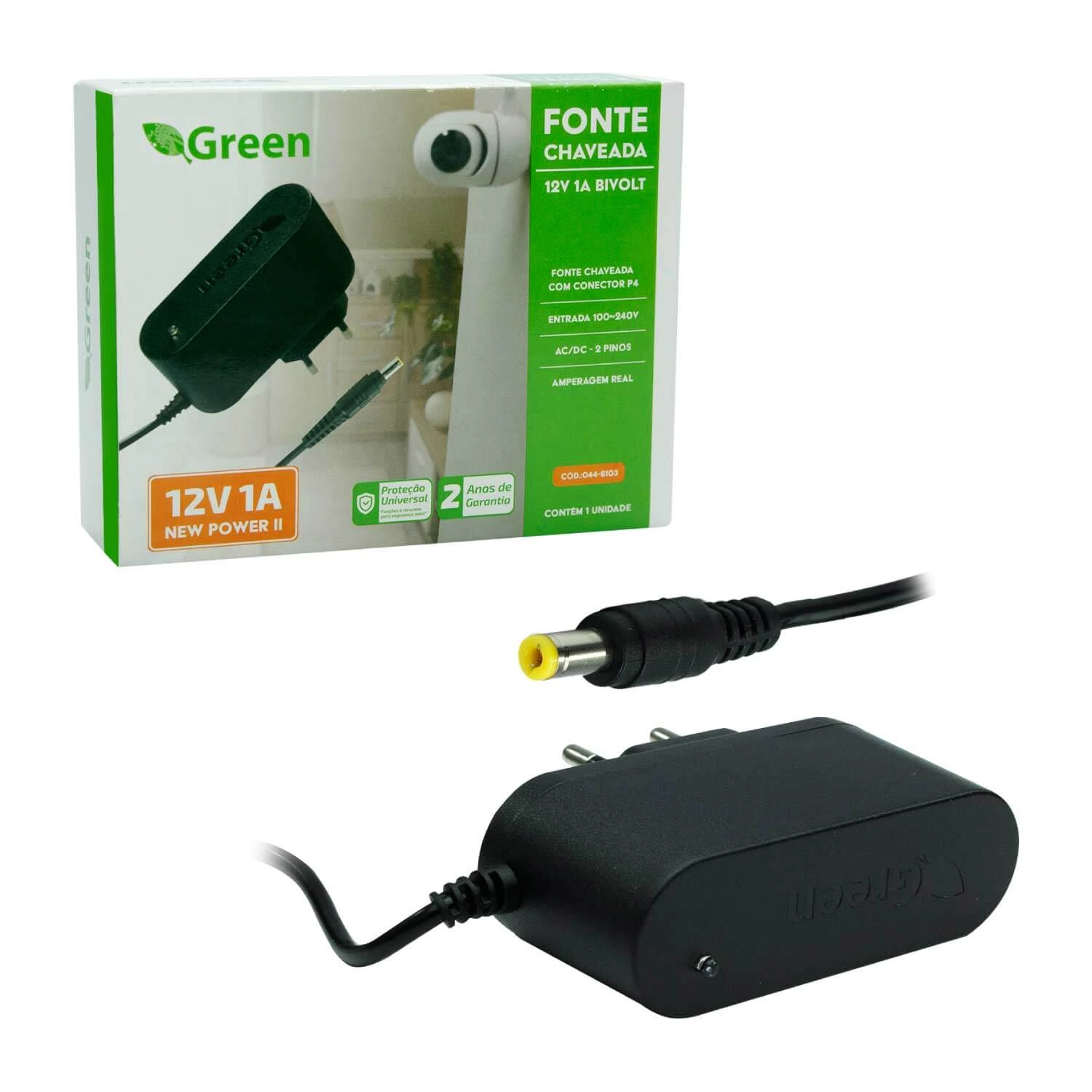 Fonte Chaveada 12v 1amp Plug 5,5mm X 2,1mm Bivolt - Uso Geral