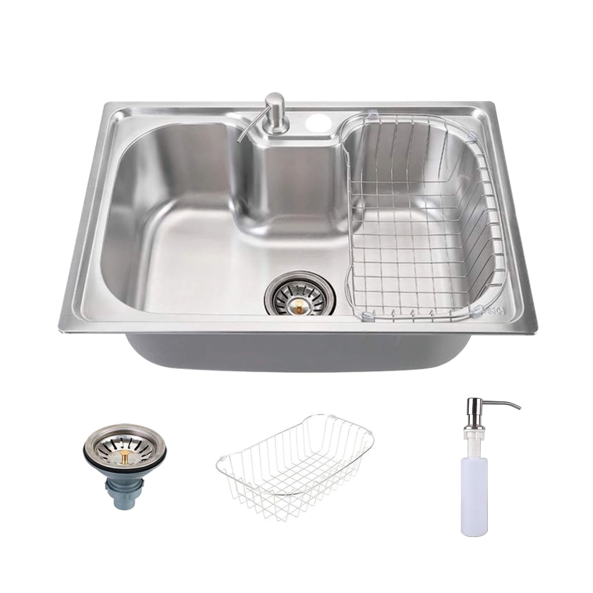 Cuba Pia Gourmet Cozinha Em Aço Inox Com Acessórios 60x42cm
