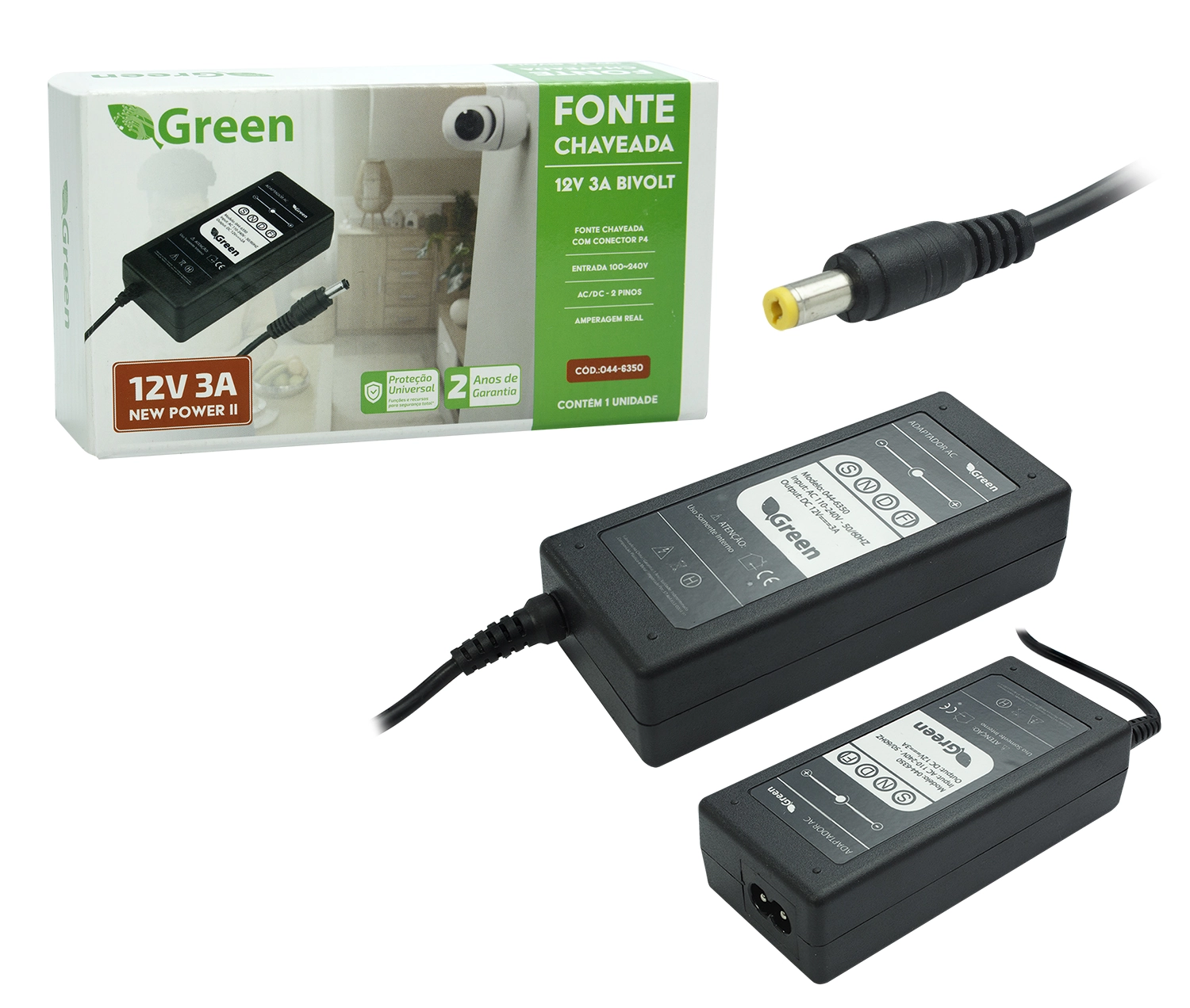 Fonte Chaveada 12v 3amp Plug 5,5x2,1mm Bivolt - Uso Geral