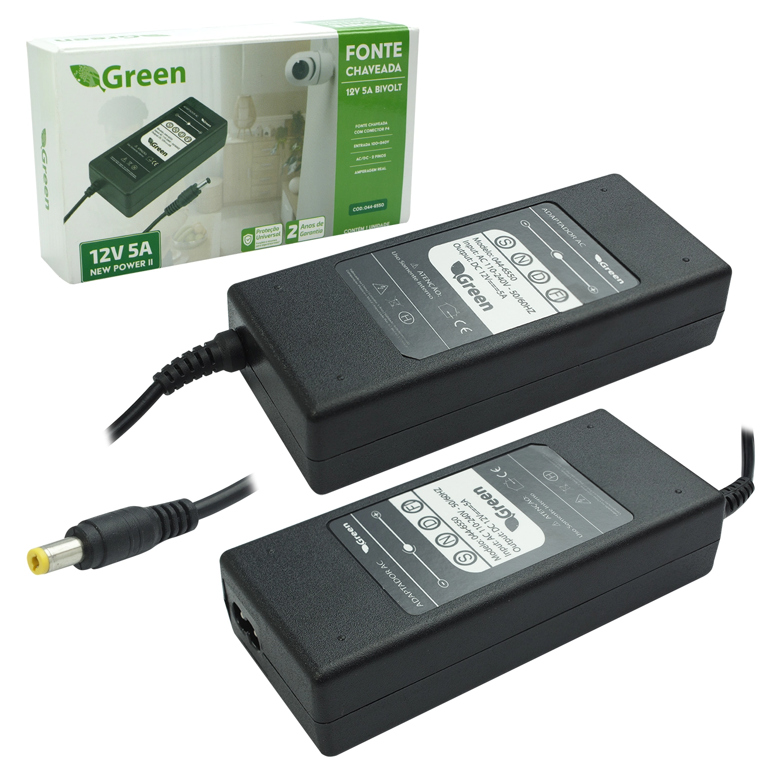 Fonte Chaveada 12v 5amp Plug 5,5x2,1mm Bivolt - Uso Geral