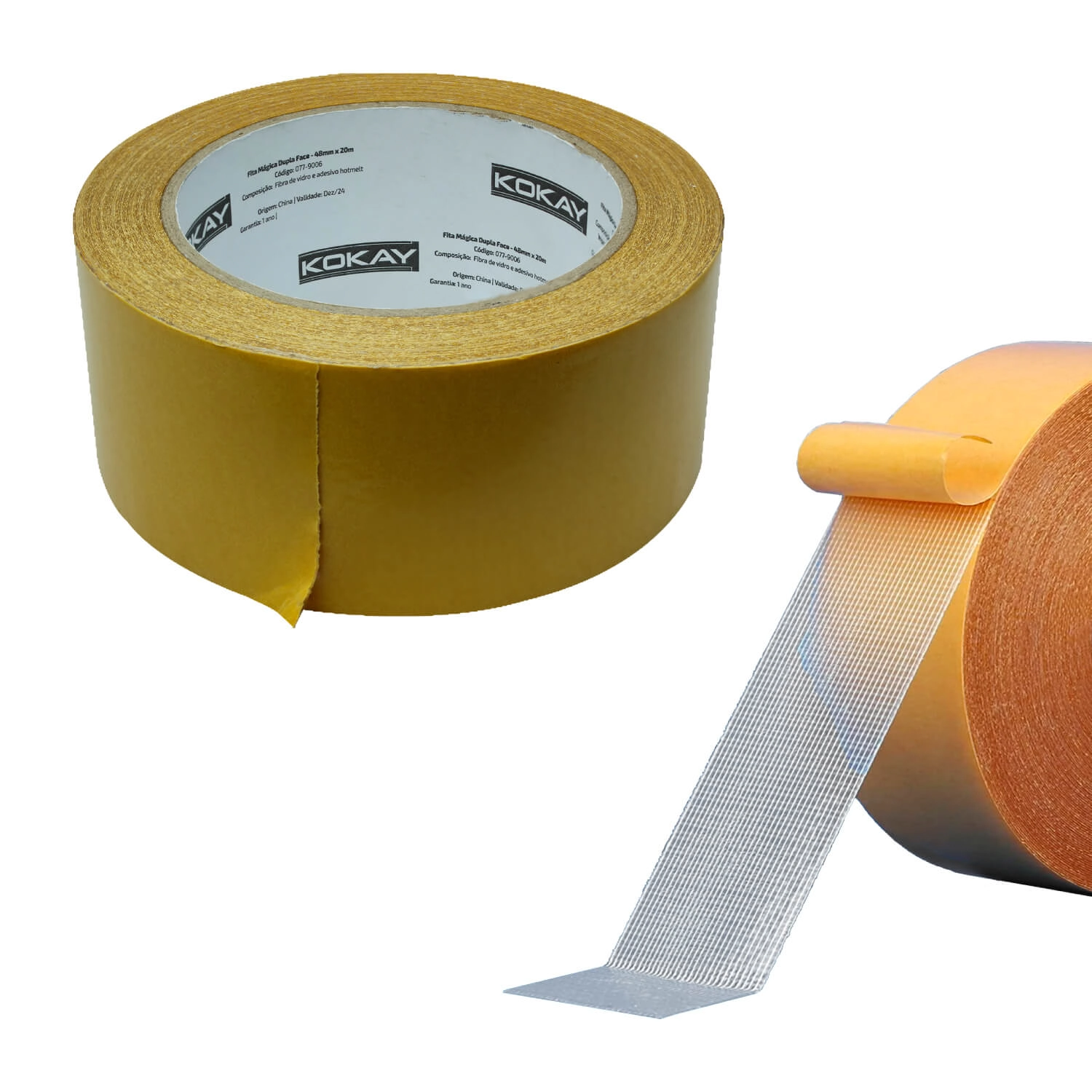Fita Dupla Face Mágica Transparente Fixa Extra Forte Lavável 4,8cm X 20m