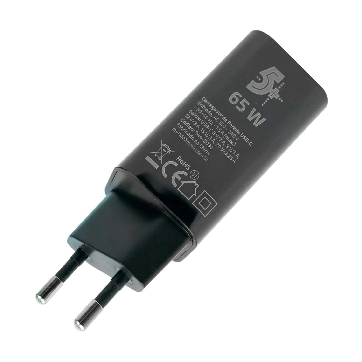 Carregador Super Turbo Gan Tipo-c 65w Fast Charger - Preto