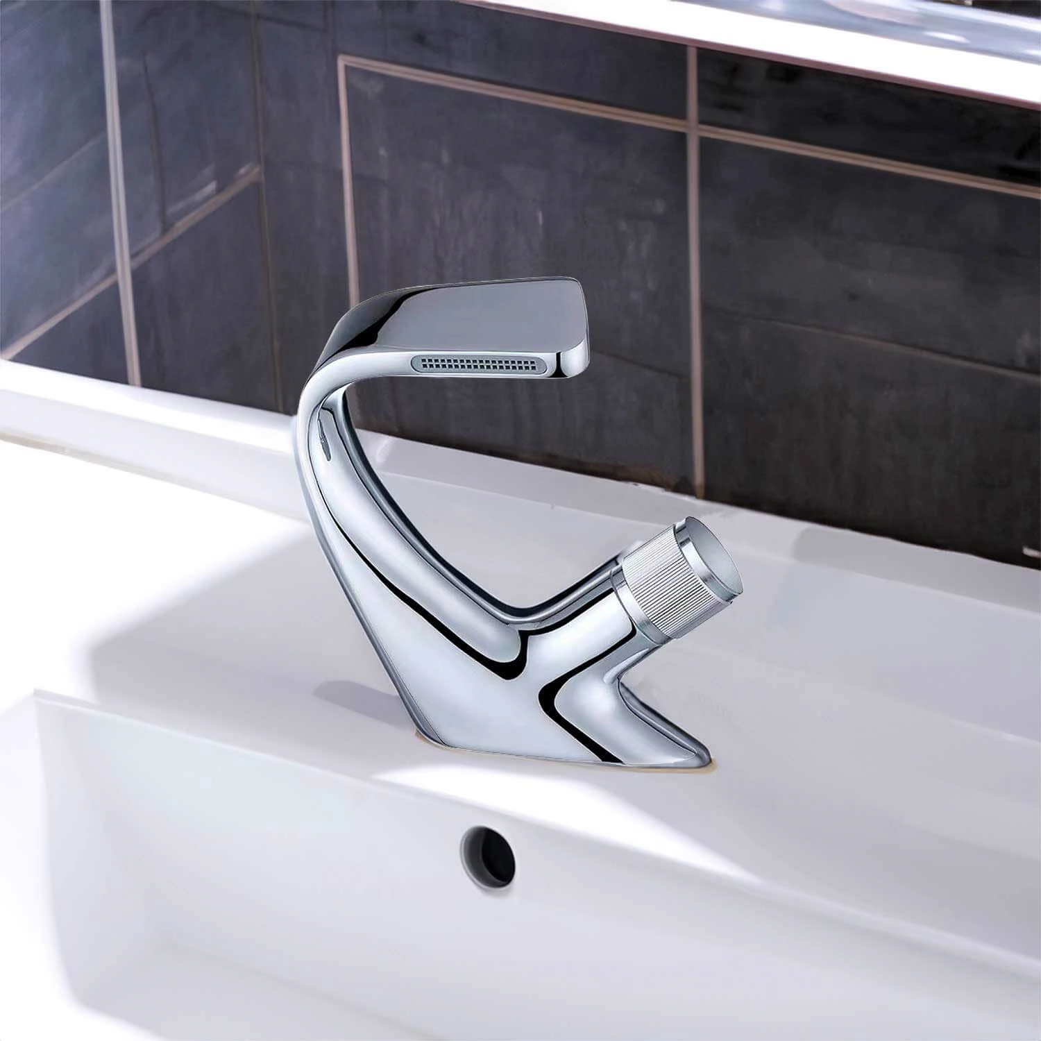Torneira Curva Cascata Banheiro Lavatorio Cromada Premium
