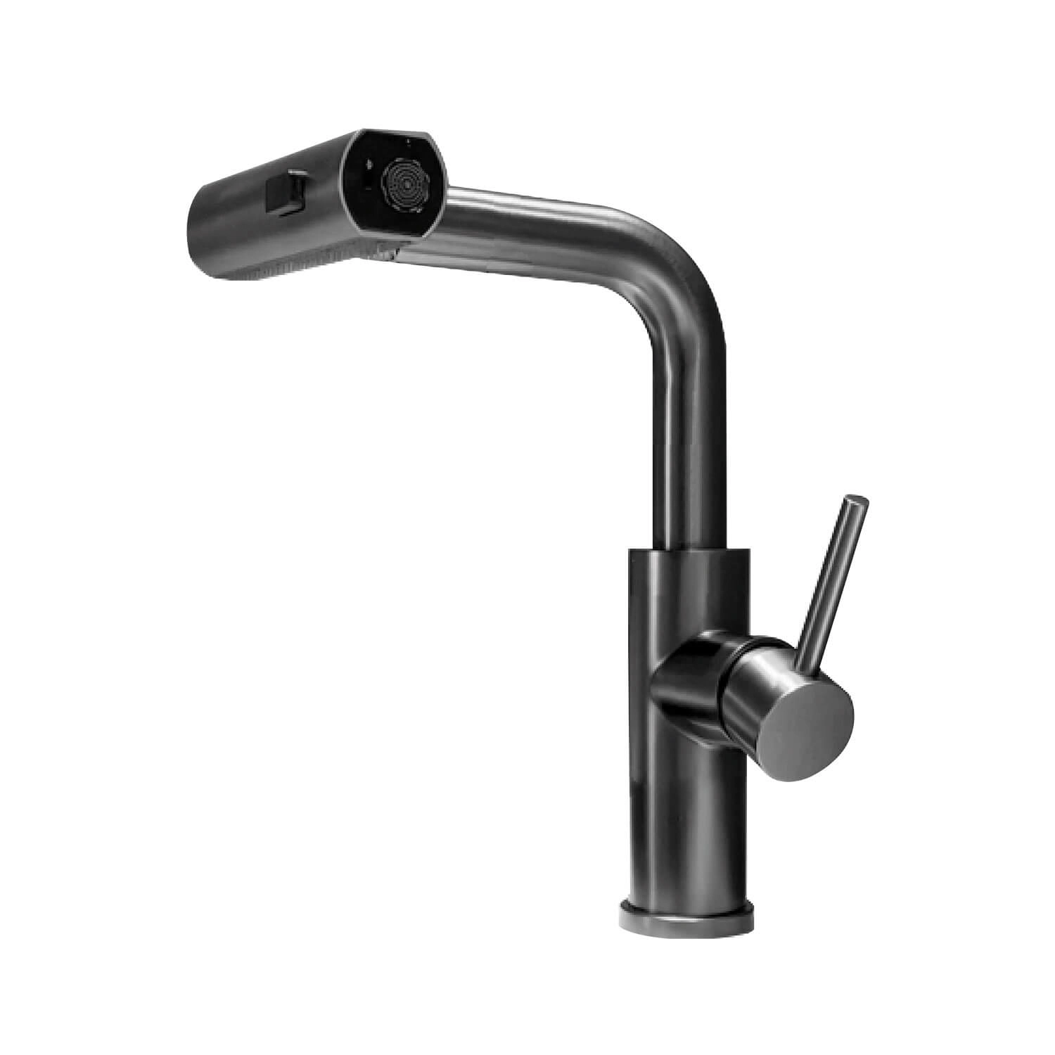 Torneira Premium Monocomando Rotação 1080° 3 Jatos - Cinza