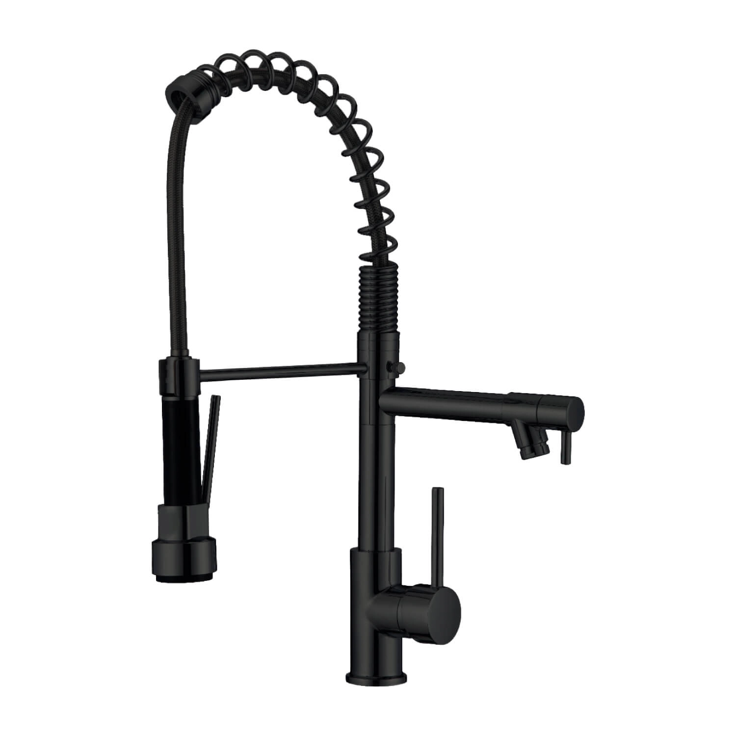 Torneira Cozinha Bancada Premium Gourmet Preto Cromado Spray