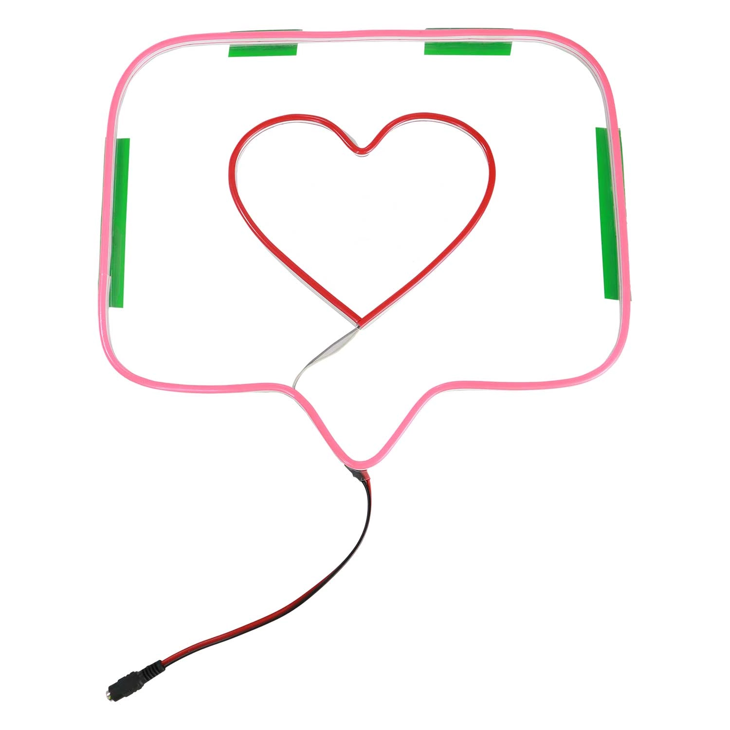 Painel Neon Led Like Curtir Instagram Branco E Rosa 30cm