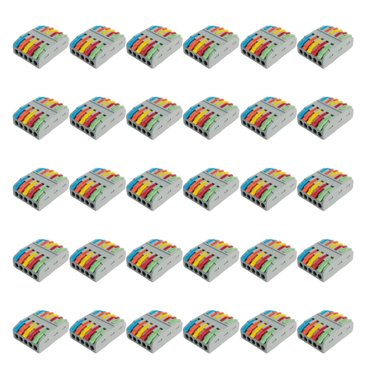 30x Conector Linear 222-425 5 Vias 32a/450v Emenda Rápida