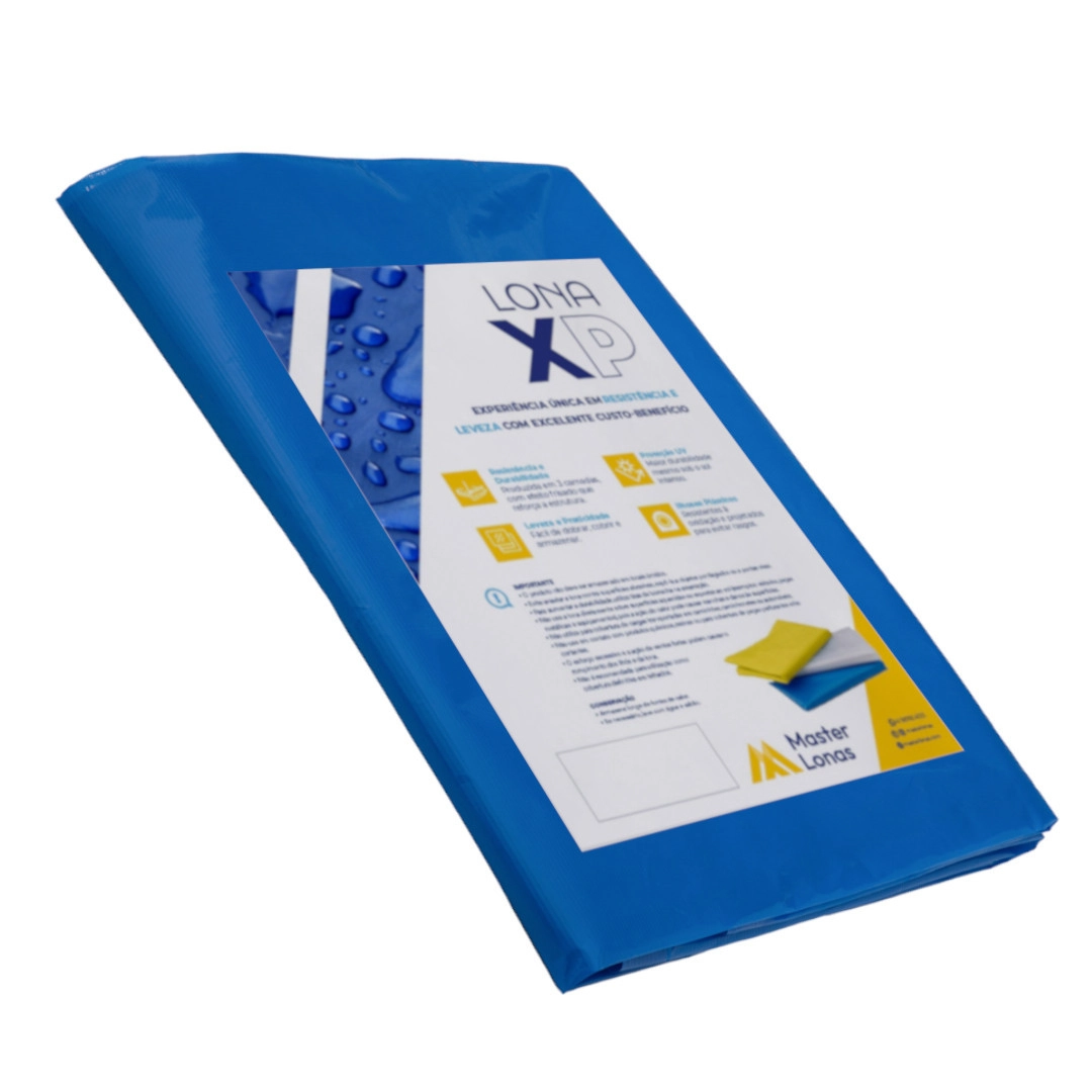 Lona Xp Com Ilhós Impermeável Azul 2x2m 142 Micras