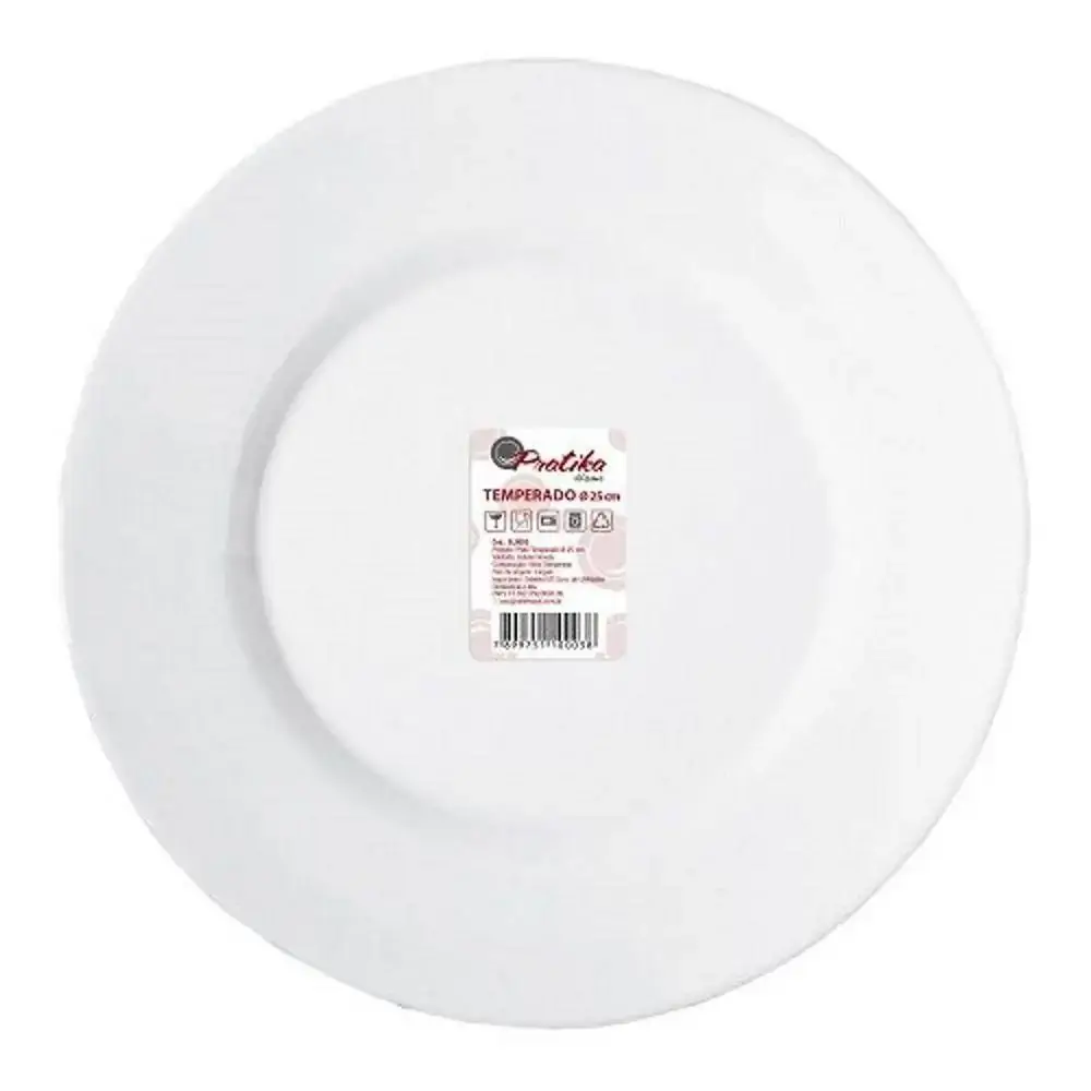 Prato Vidro Branco 25cm Rf Sl0