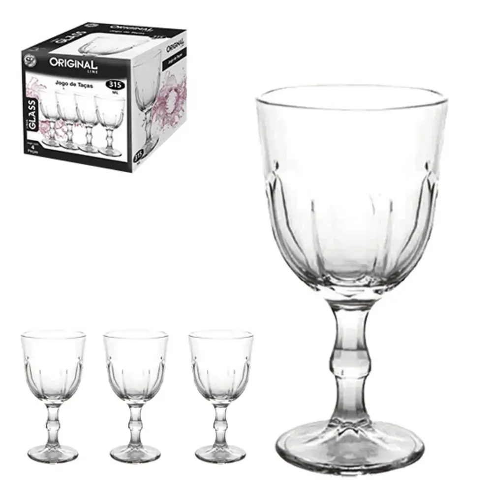 Jogo De Tacas Original Linha Glass 4x 286ml