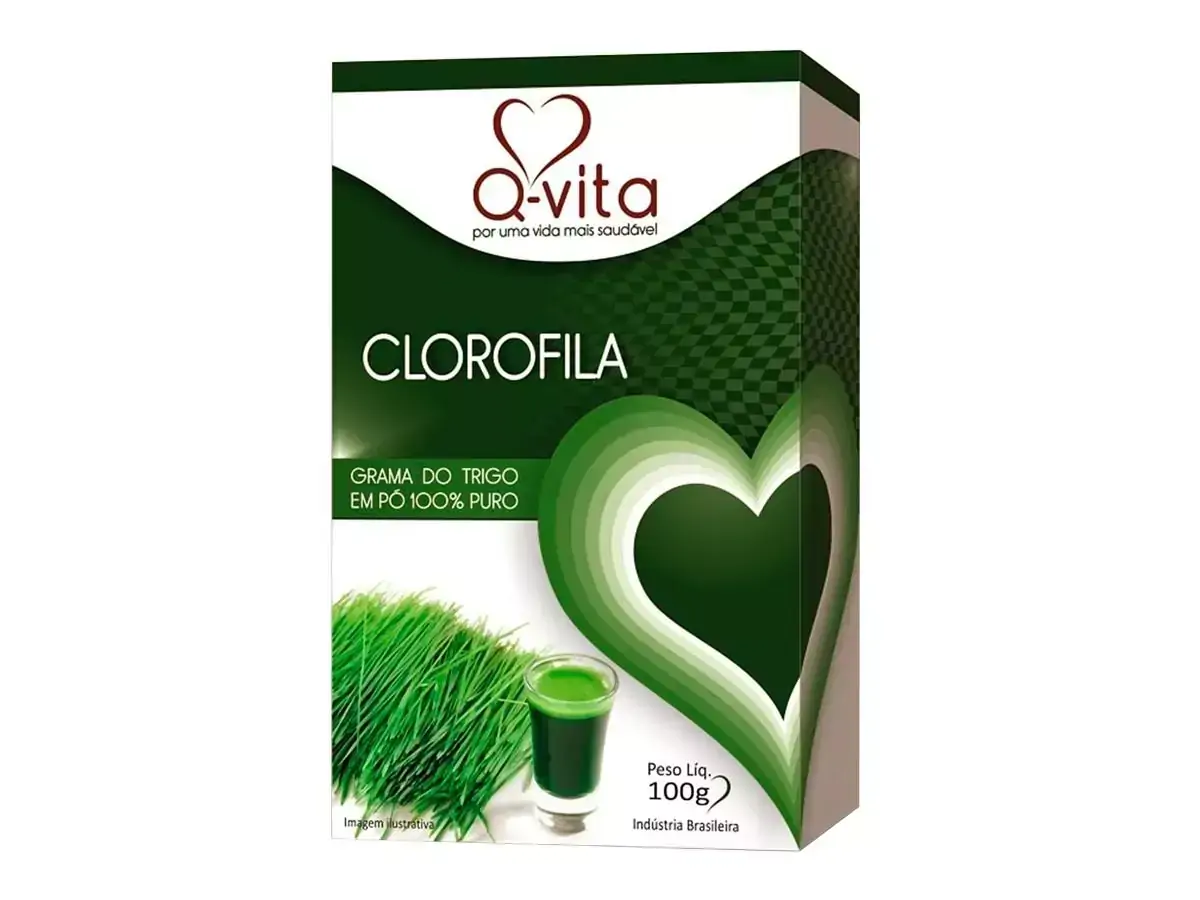 Clorofila Grama Trigo em Pó 100% Puro Sem Glúten Q-Vita 100g