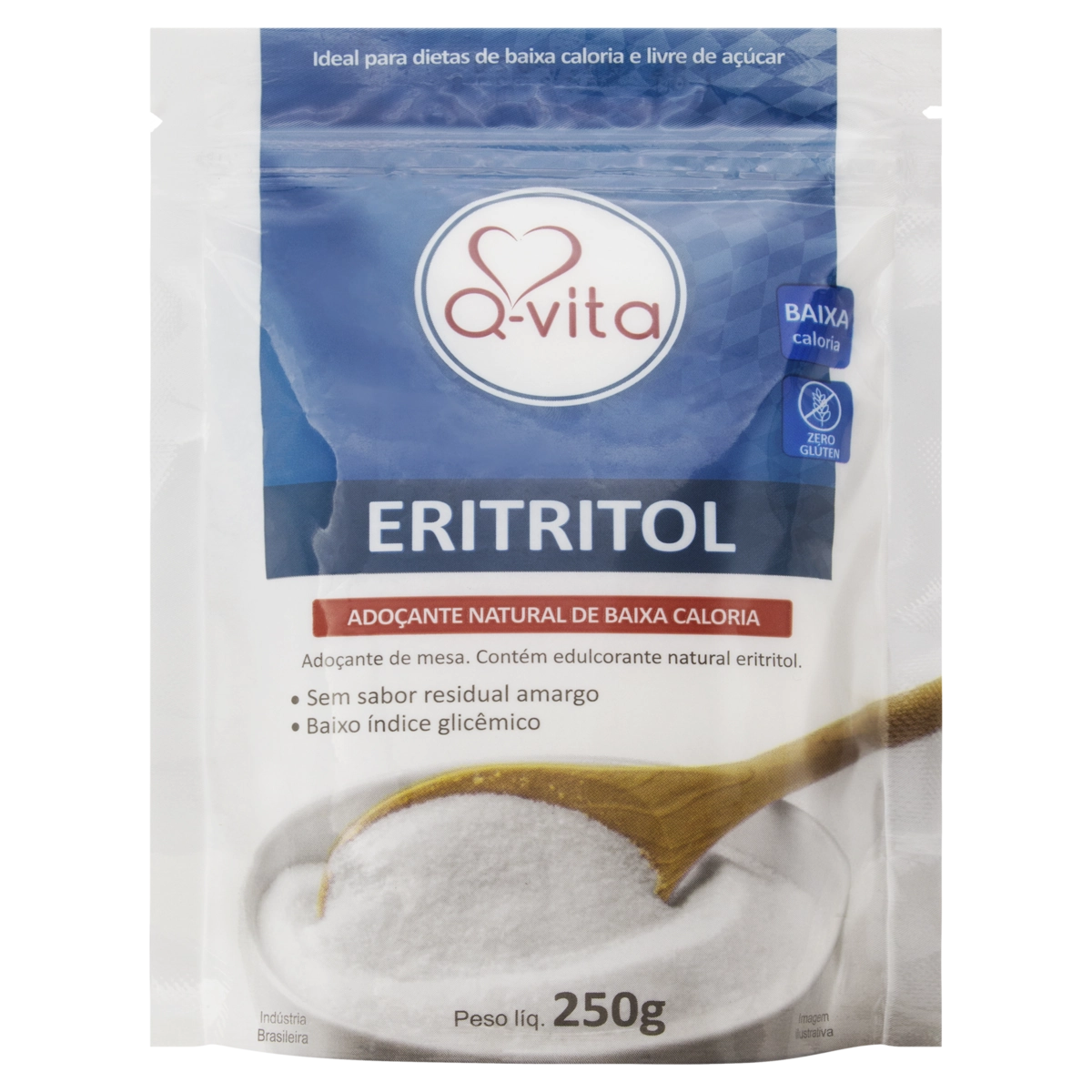 Adoçante Em Pó Eritritol Q Vita Sachê 250g