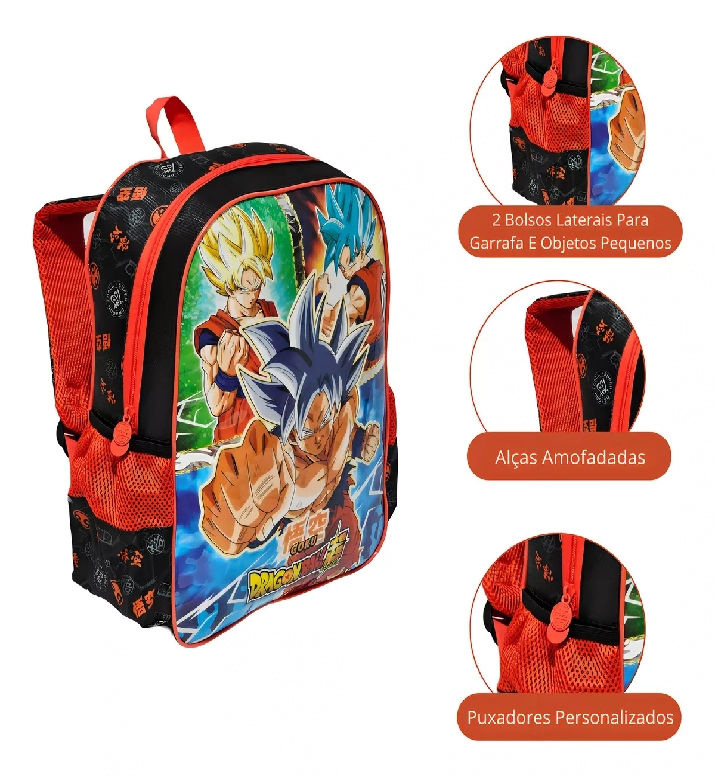 Mochila Juvenil Masculina Dragonball Db23106j Clio