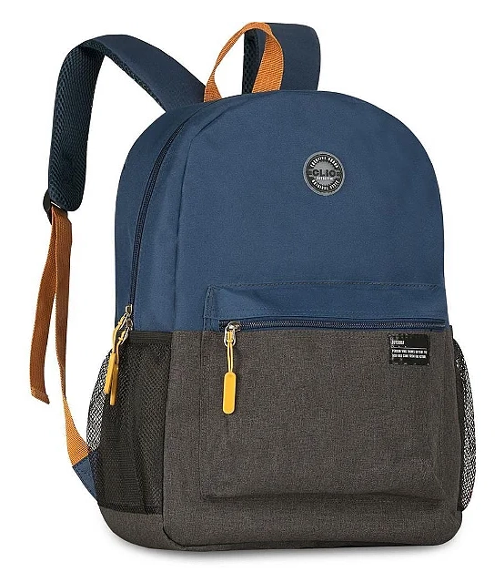 Mochila Juvenil Masculina Azul Marrom Mf24060 Clio