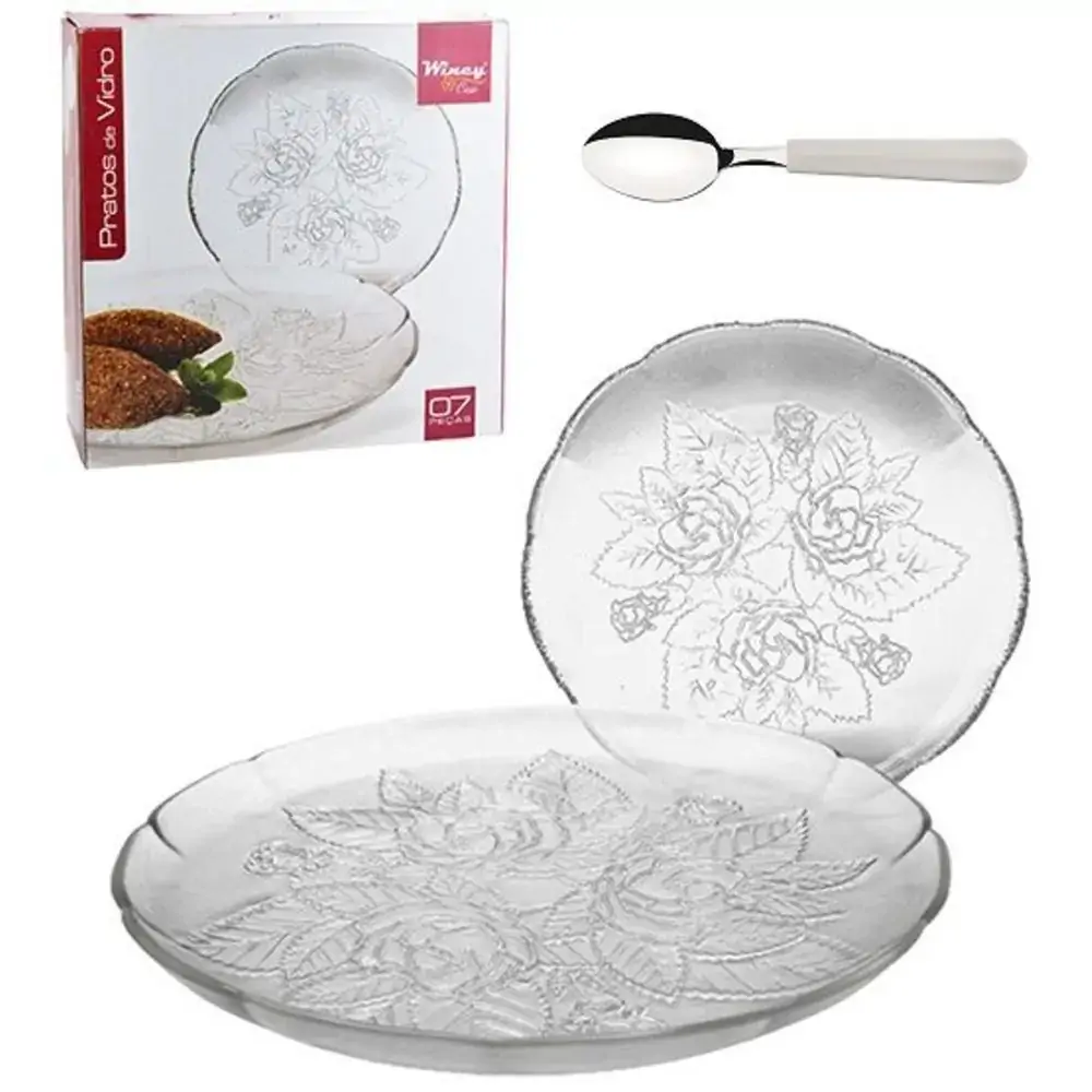 Jg Prato Wincy De Vidro P Sobremesa C 7pcs