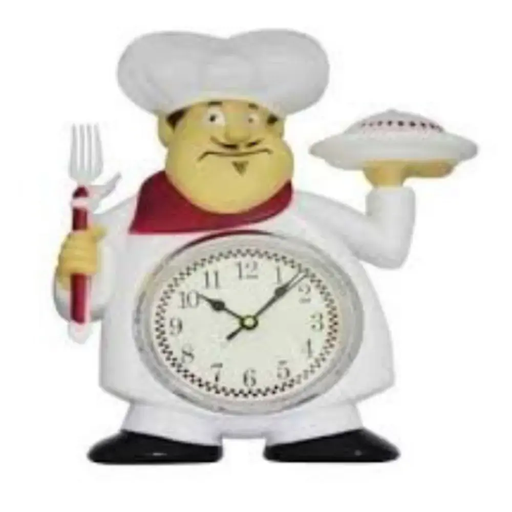 Relogio De Parede Cozinheiro C/garfo E Bandeja