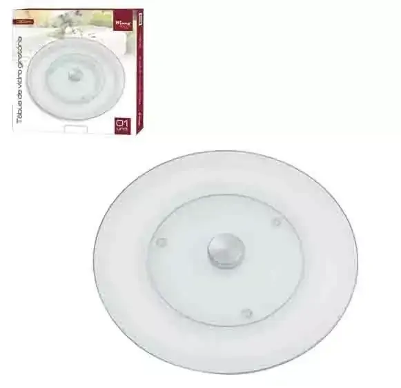 Prato de Vidro Giratório Multiuso para Decorar Bolo ou Servir Alimentos - 30 cm Ø
