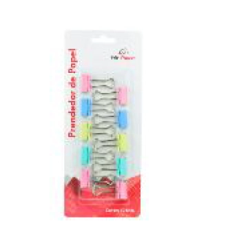 Prendedor Papel Color 10pcs