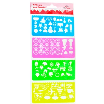Kit Regua Para Desenho C/4 Pcs Ref Wpr02185