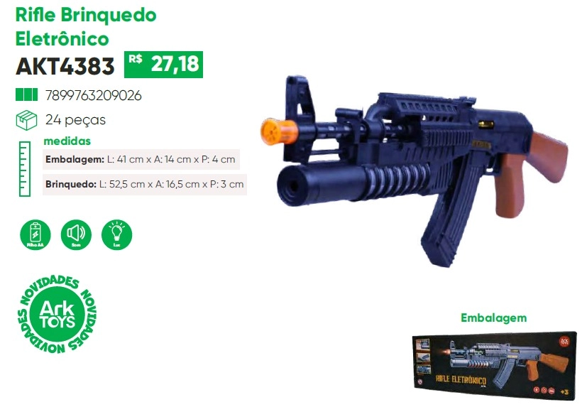 Rifle Turbo Brinquedo Eletroni