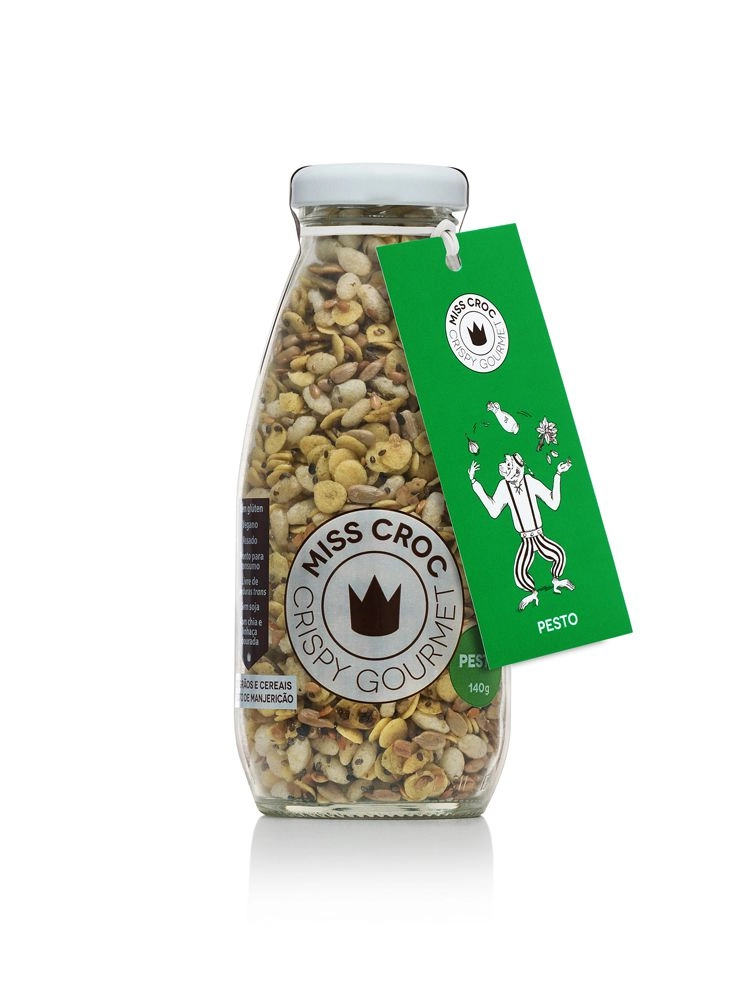 Granola Crispy Pesto Sem Glúten Garrafa Miss Croc 140g