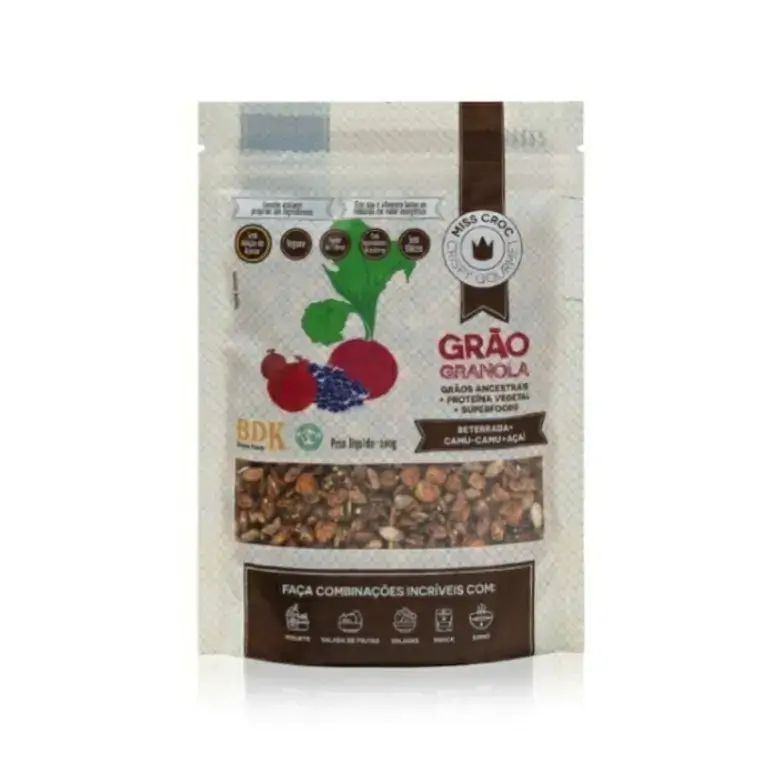 Grão Granola Beterraba, Camu-Camu e Açaí Sem Glúten Miss Croc 200g