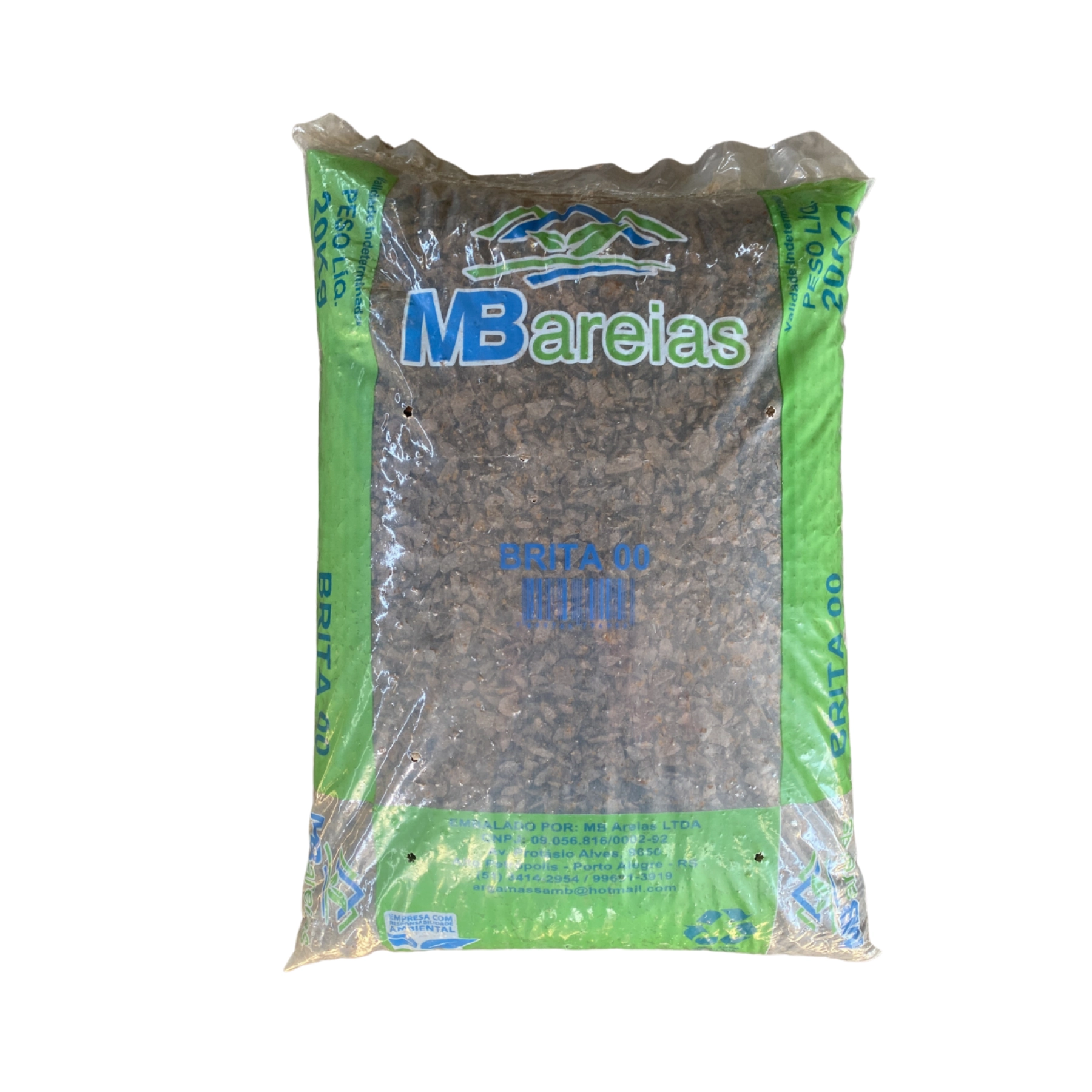 Pedra Brita 00 Preta Saco 20kg MB Areias
