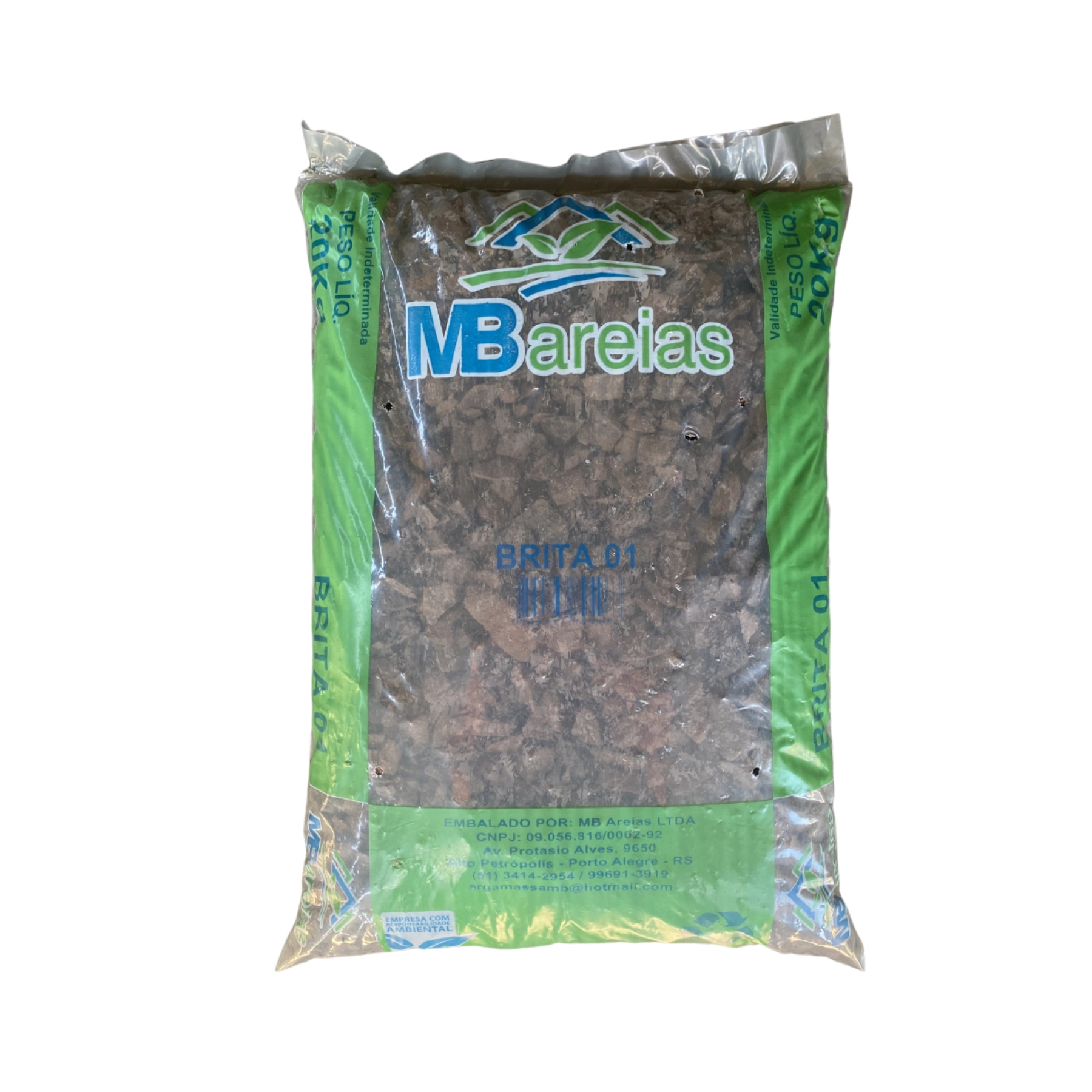 Pedra Brita 01 Preta Saco 20kg MB Areias