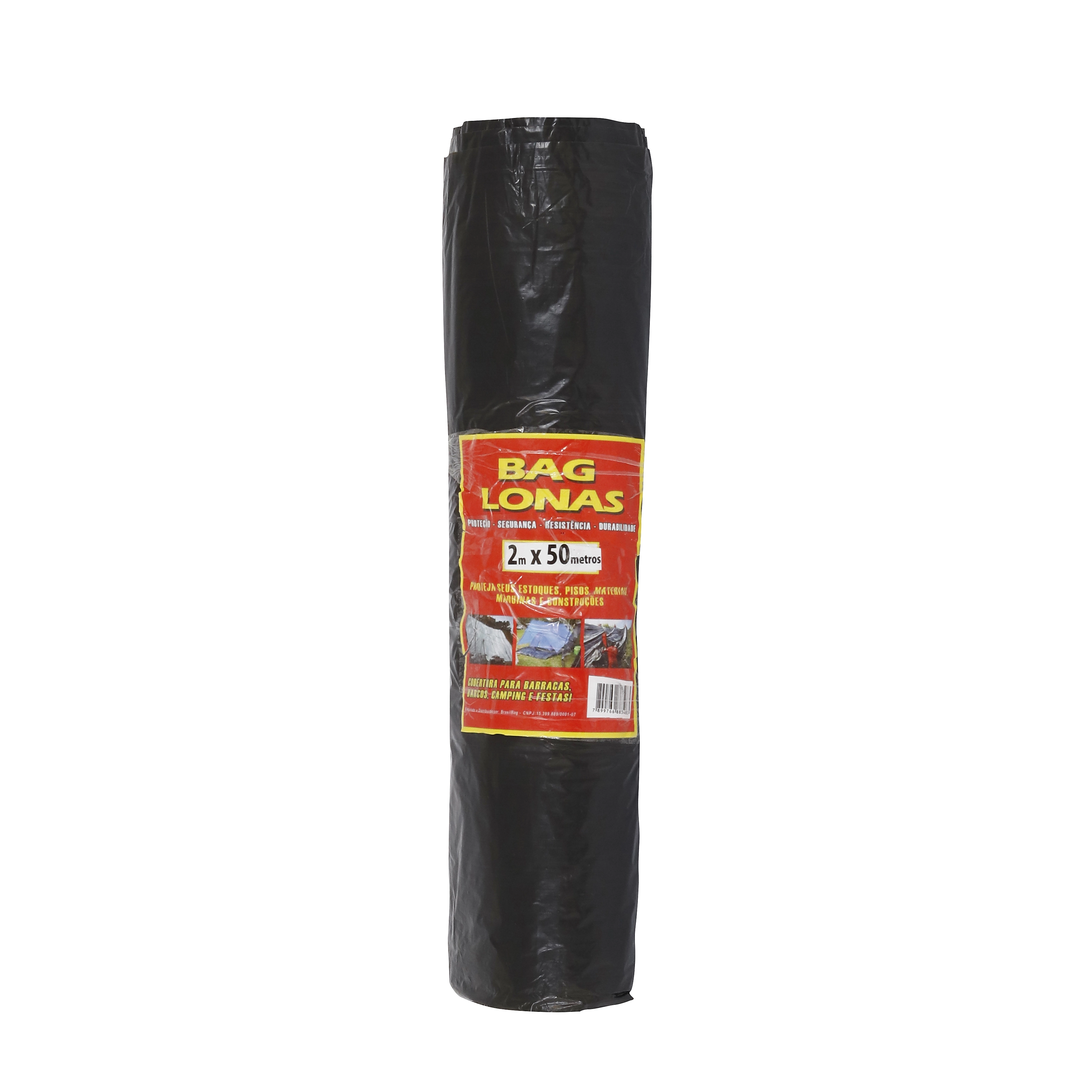 Lona Plástica Preta 2x50m 0,03mm Brasil Bag