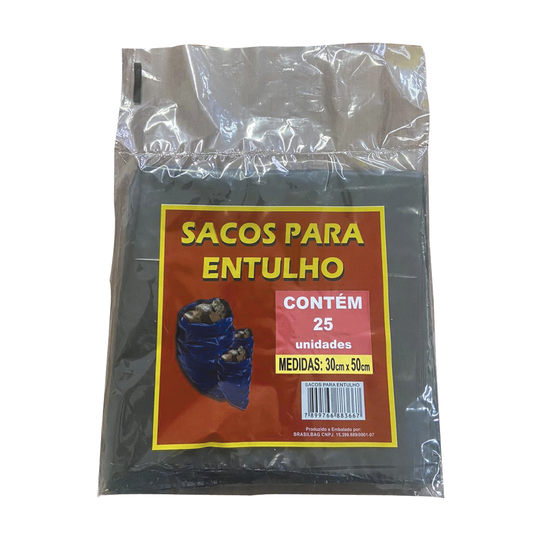 Saco de Entulho Plástico 30x50cm 25 unidades Brasil Bag