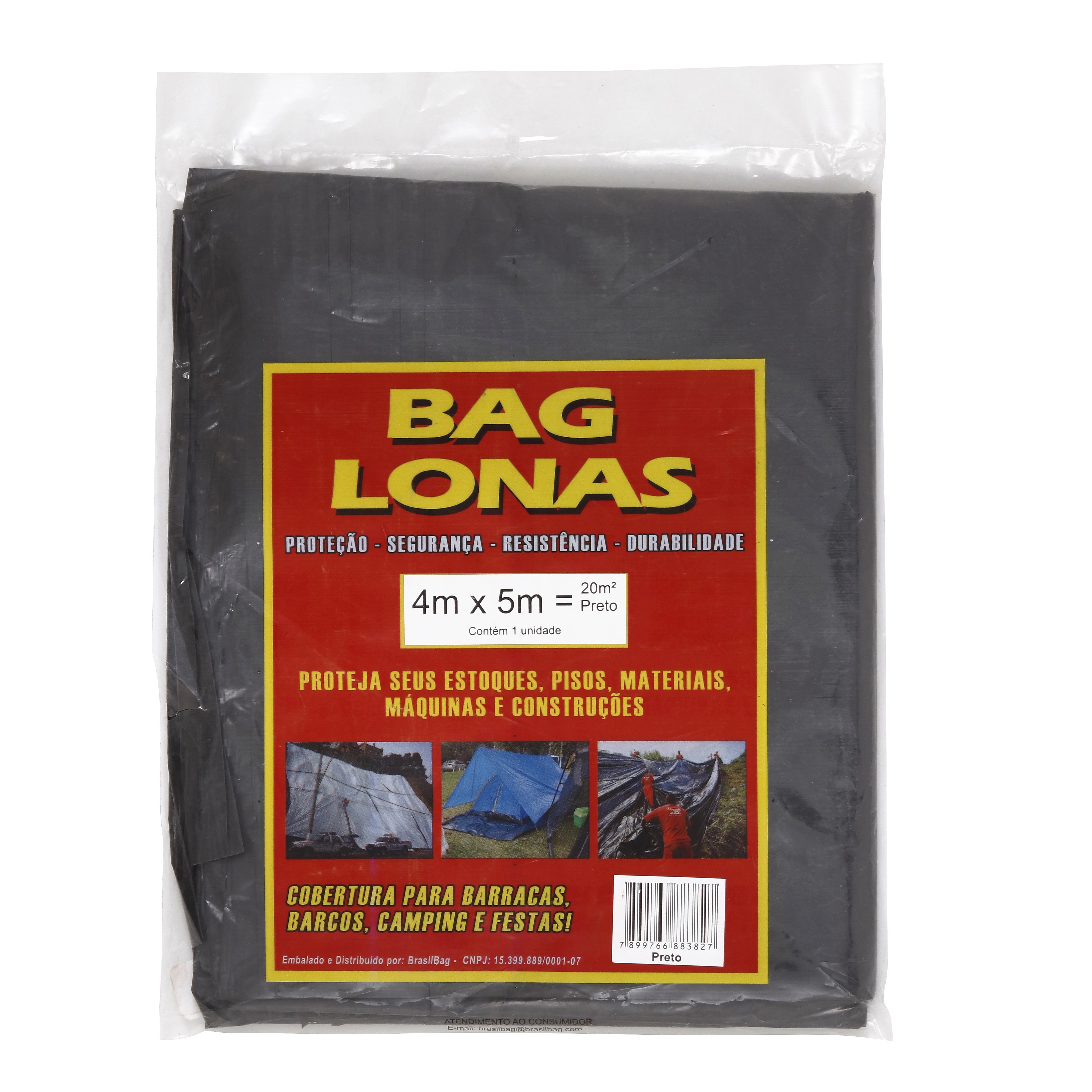Lona Plástica Preta 4x5m Brasil Bag