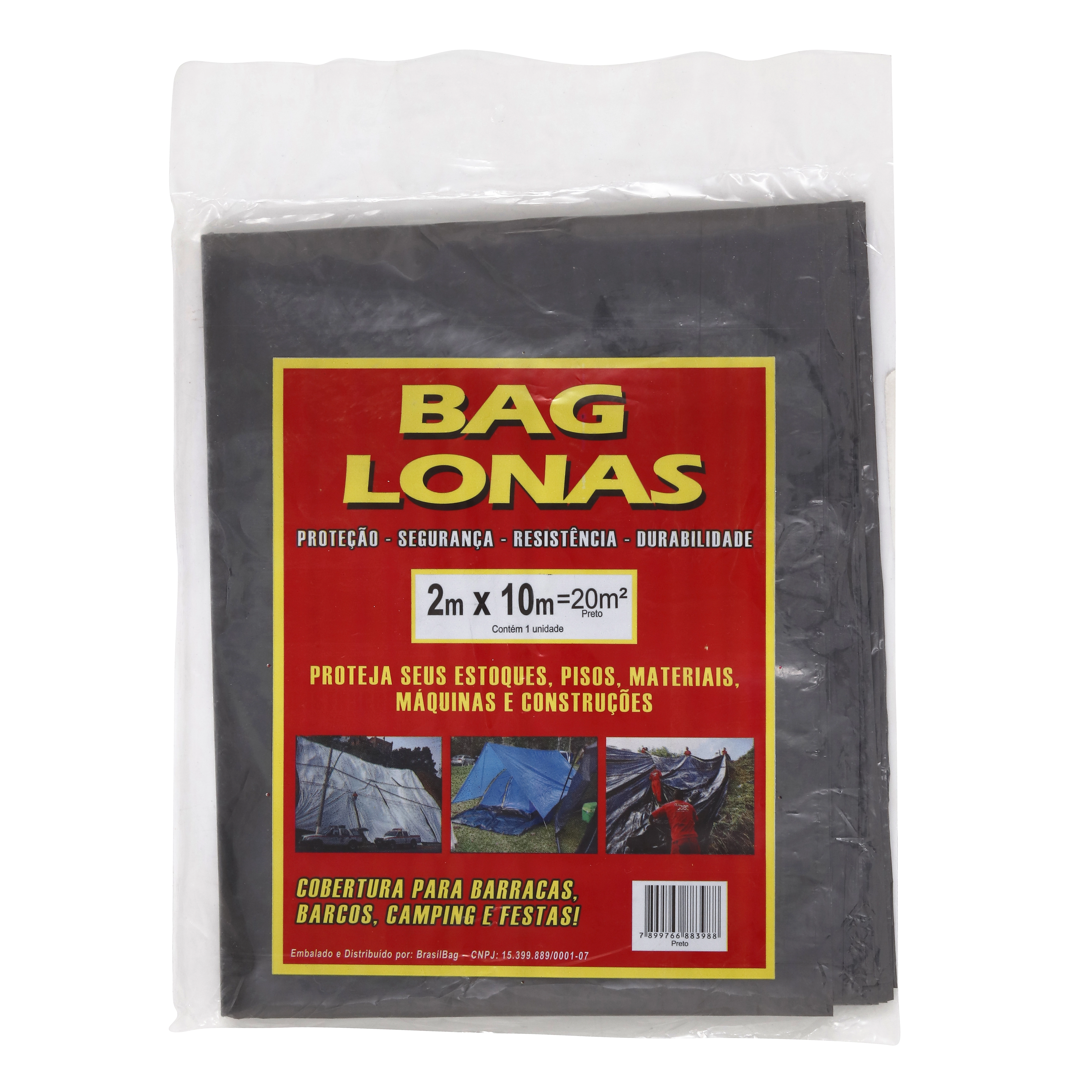 Lona Plástica Preta 2x10m Brasil Bag