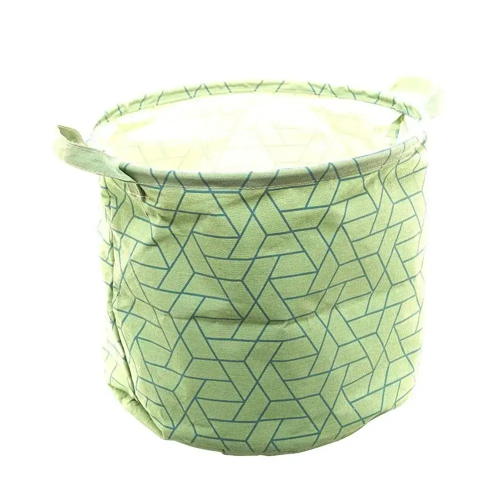 Cesto organizador poliester Chevron Verde 33x28cm Lyor