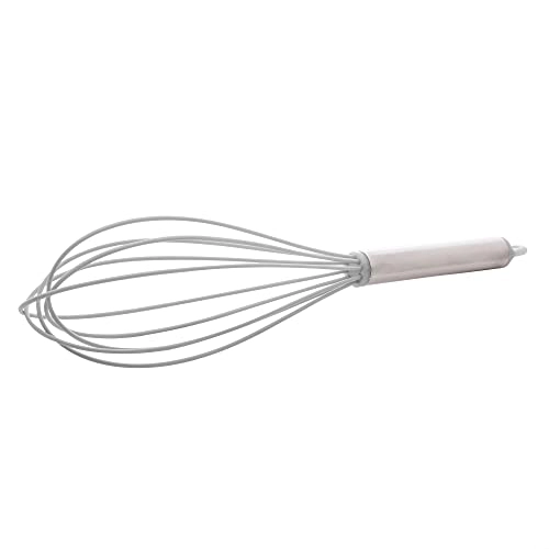 Batedor De Ovos De Silicone C/cabo De Aco Inox Cinza 25cm