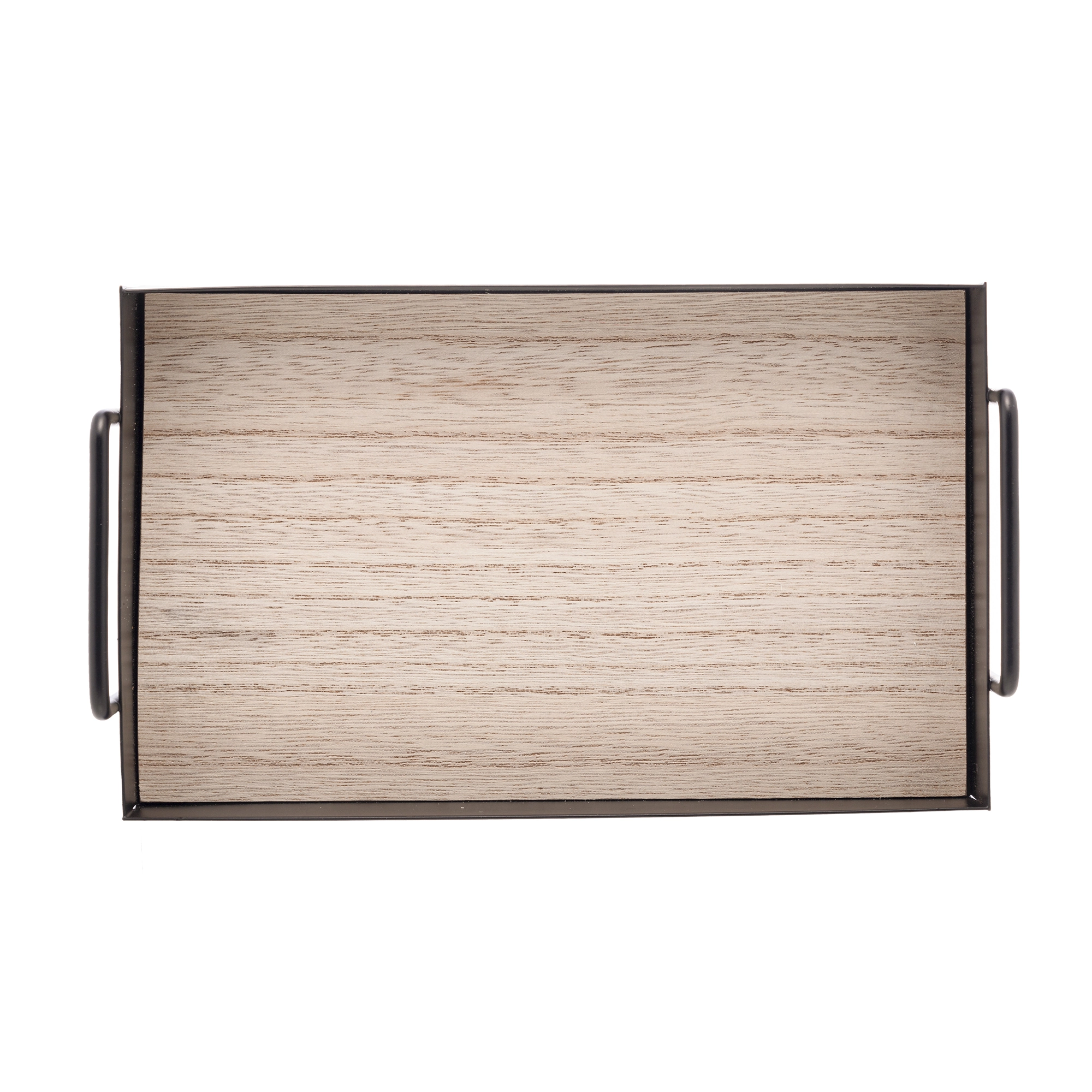 Bandeja Retangular Metal Fundo Mdf Alca Preto Fosco 21x13x6cm 2500 Lyo