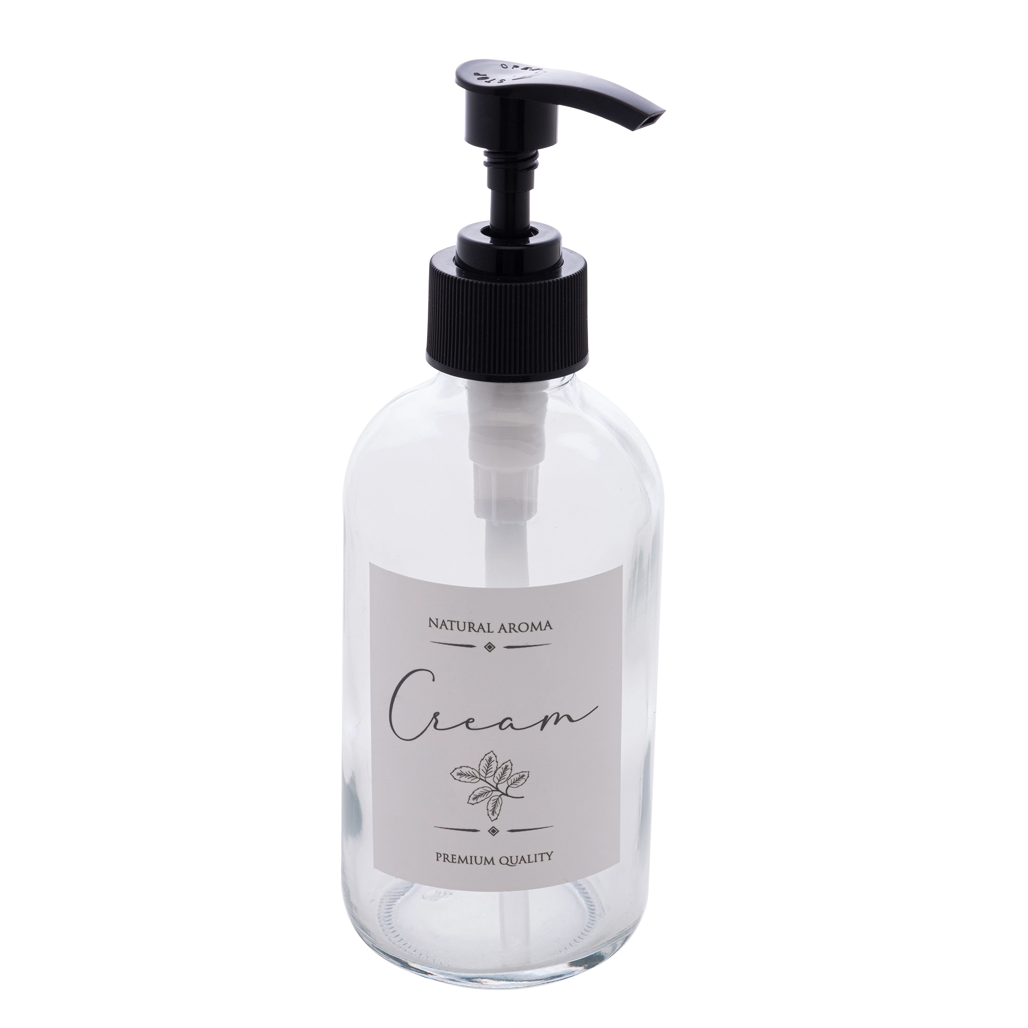 Porta Creme Vidro Pump Plastico 250ml 2682 Lyor