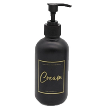 Porta Creme Vidro Fosco Pump Plastico Preto 250ml 2686 Lyor